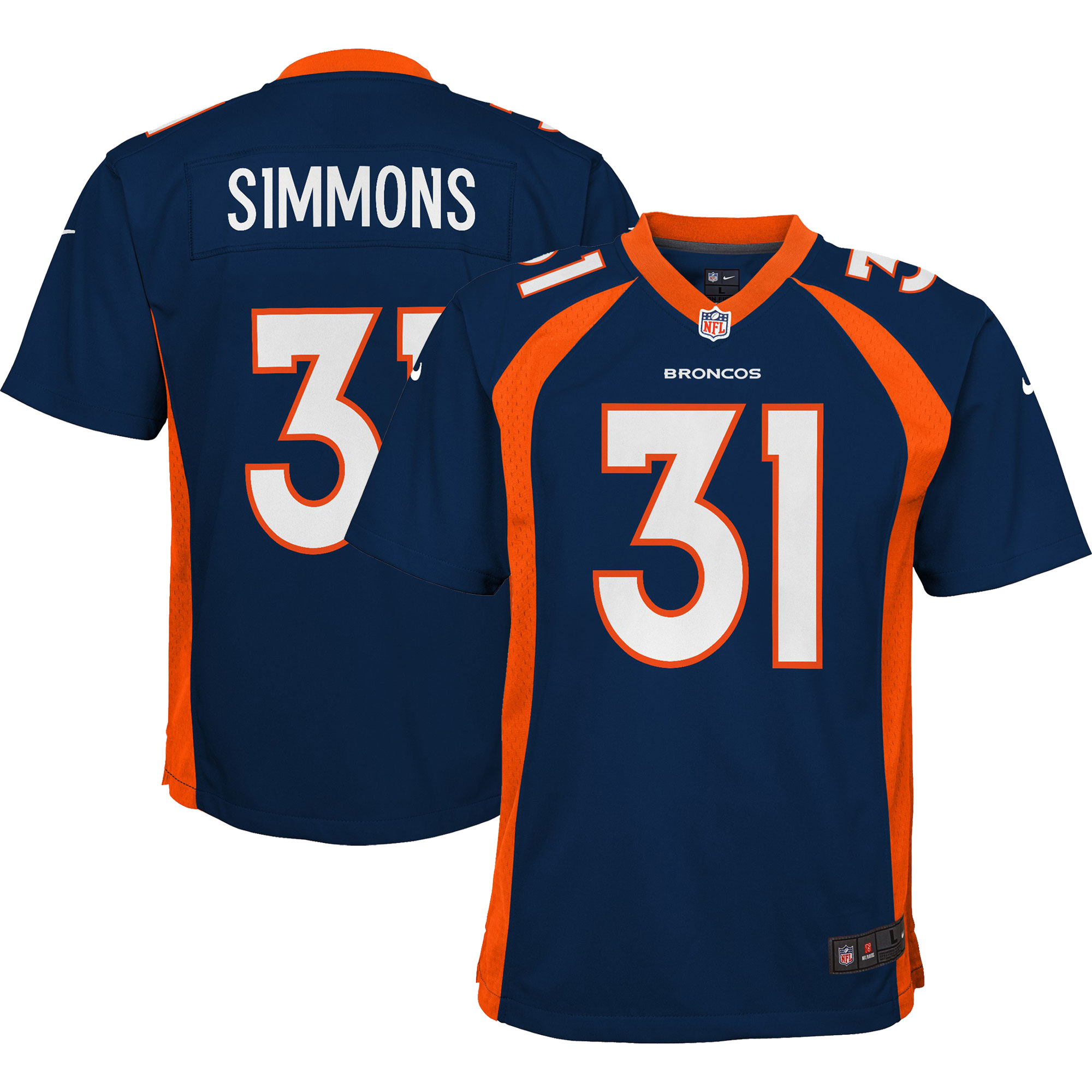 Justin Simmons Denver Broncos Nike Youth Game Jersey - Navy - vstockx