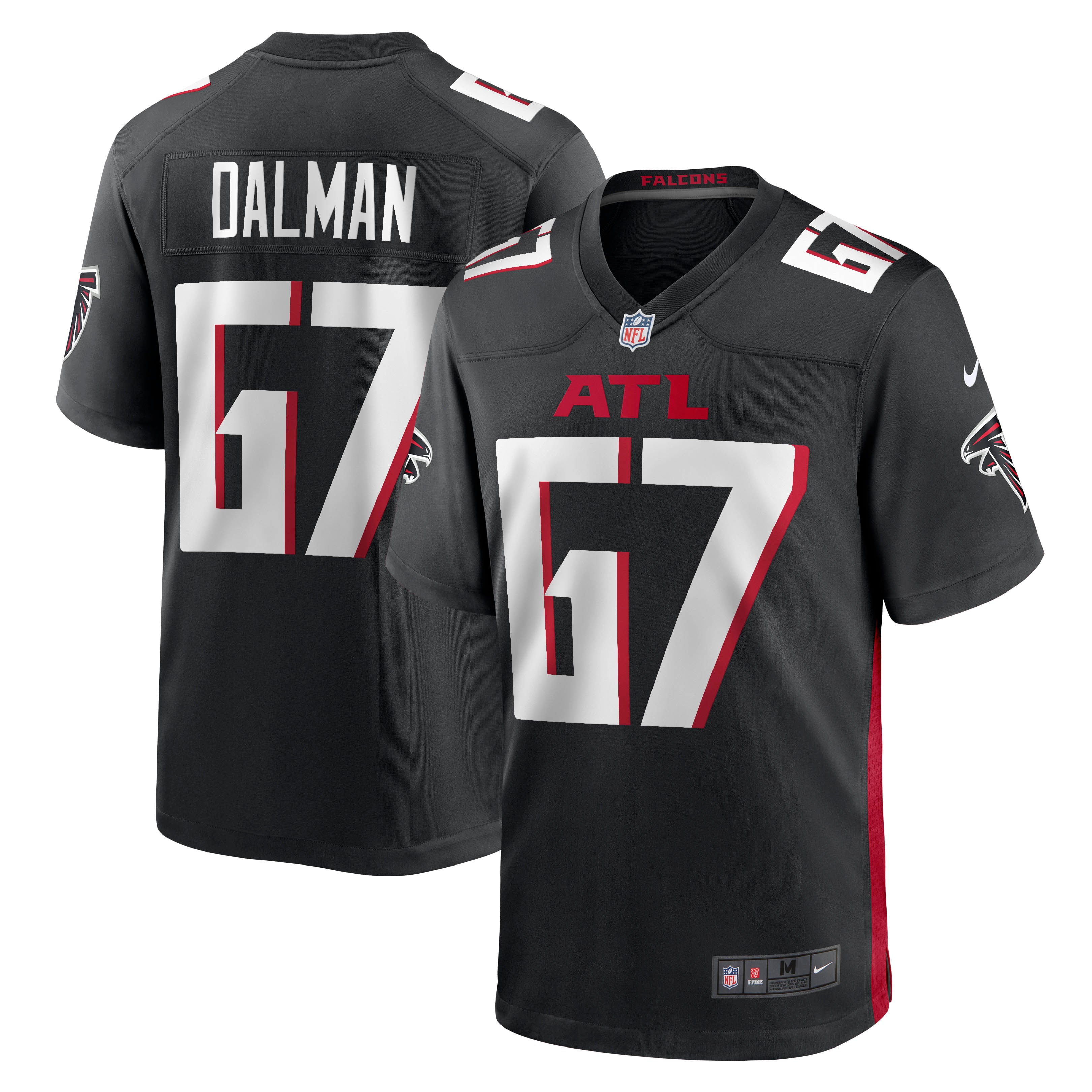Men's Nike Drew Dalman Black Atlanta Falcons Game Jersey - vstockx