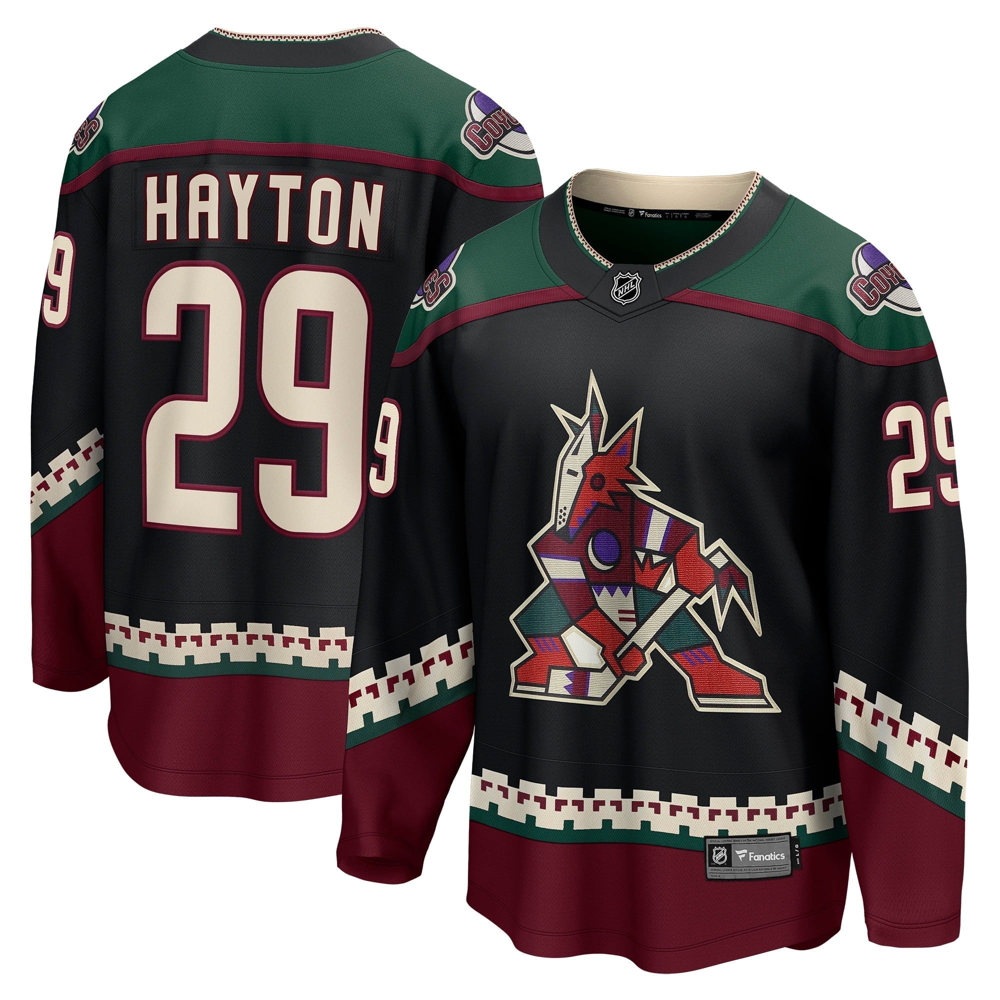 Men's Fanatics Branded Barrett Hayton Black Arizona Coyotes Home Breakaway Player Jersey - vstockx