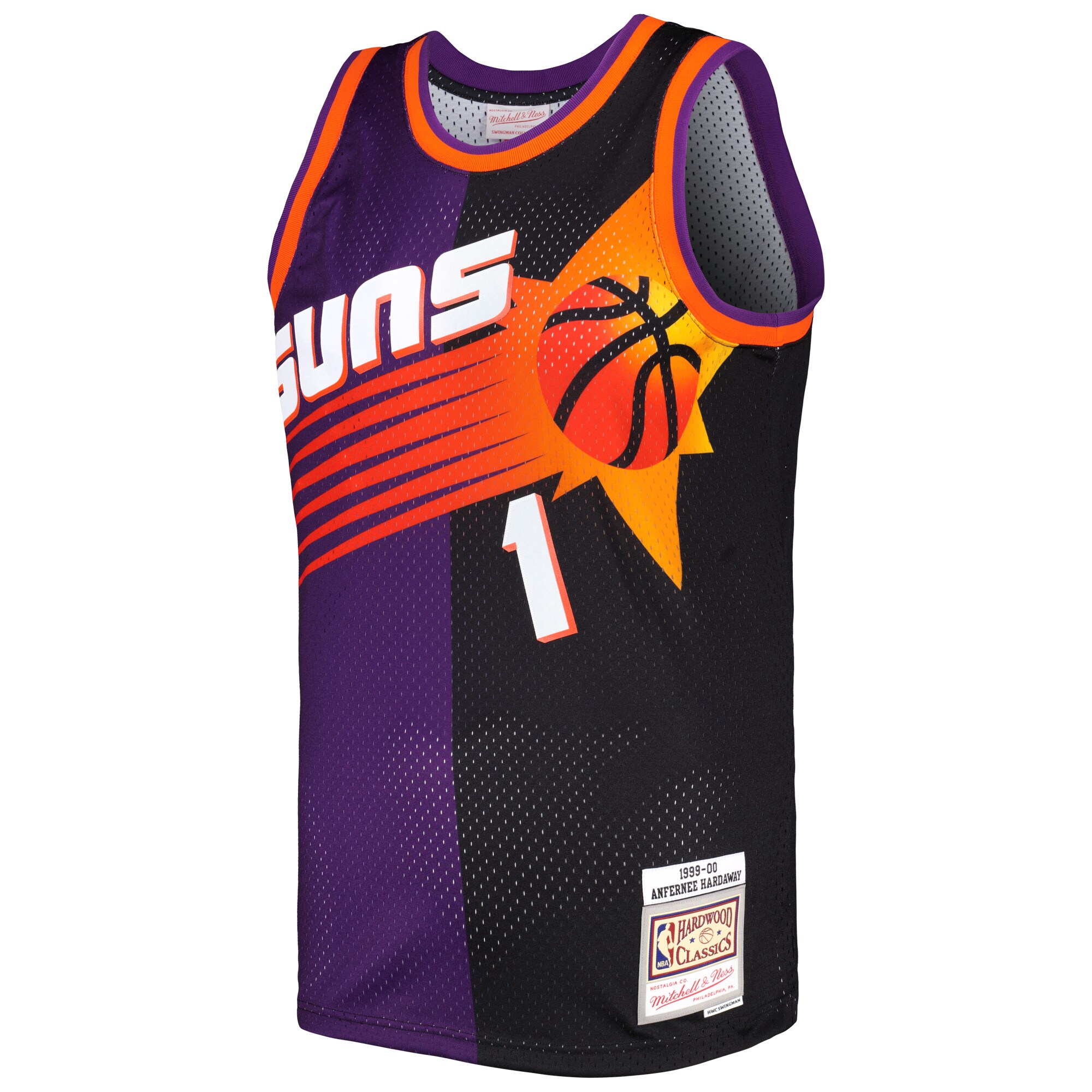 Penny Hardaway Phoenix Suns Mitchell & Ness Hardwood Classics 1999/00 Split Swingman Jersey - Purple/Black - vstockx