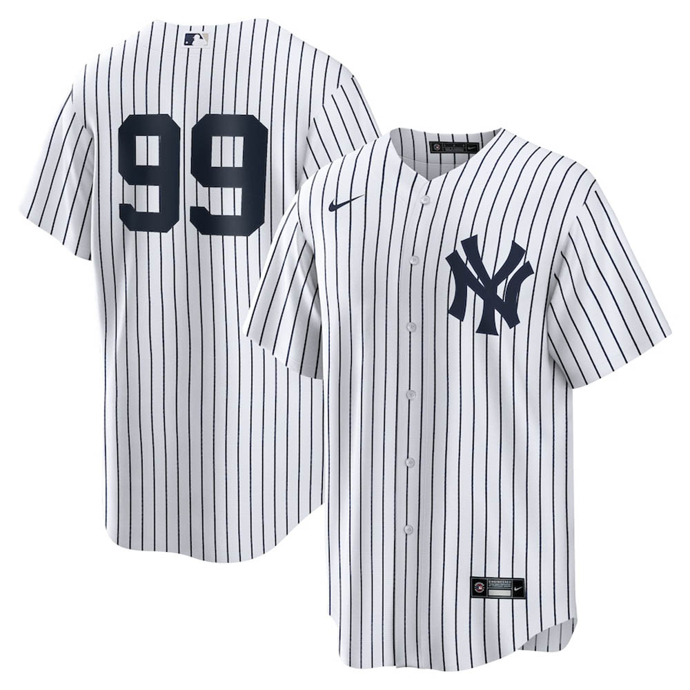 Youth New York Yankees Aaron Judge Cool Base Replica Home Jersey - White - vstockx