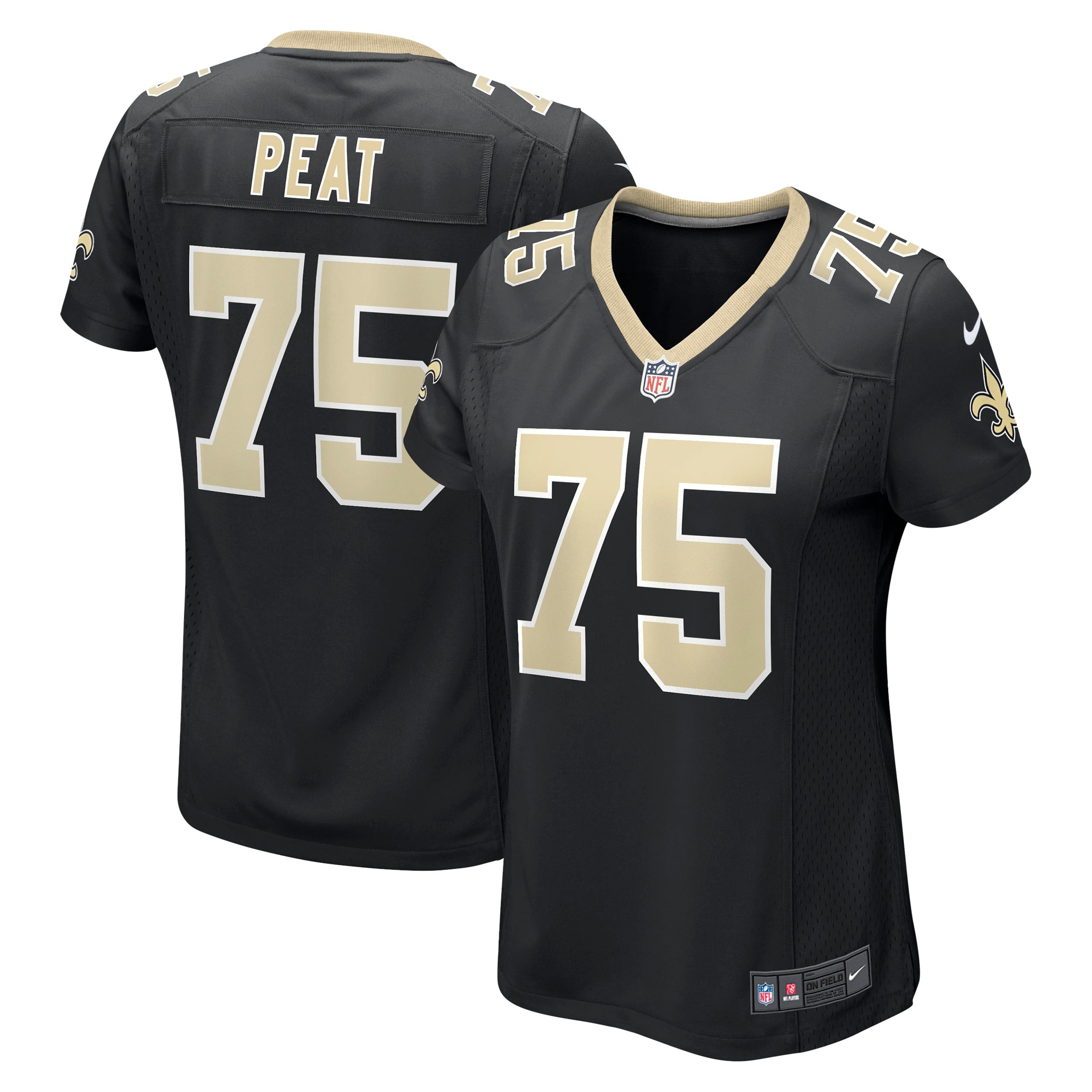 Women's Nike Andrus Peat Black New Orleans Saints Game Jersey - vstockx