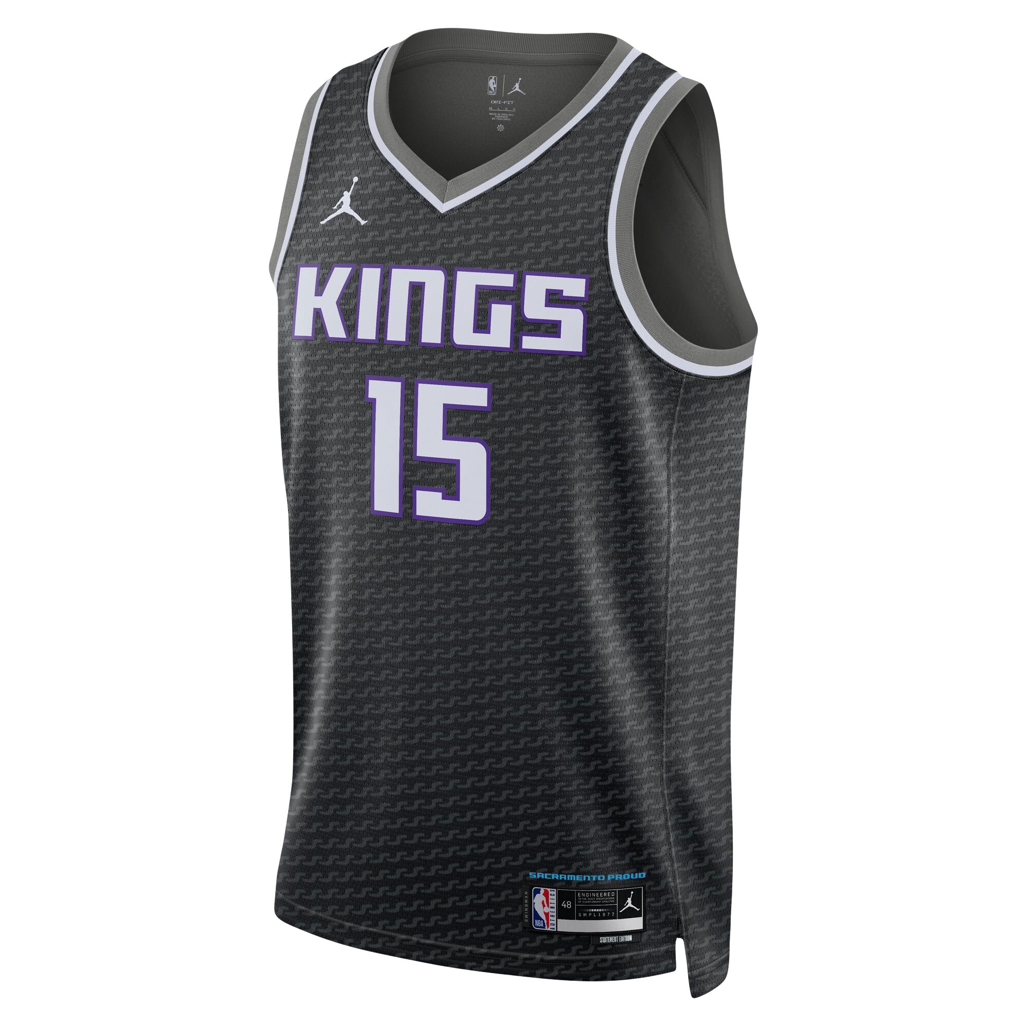 Davion Mitchell Sacramento Kings Jordans Brand Unisex Swingman Jersey - Statement Edition - Black - vstockx