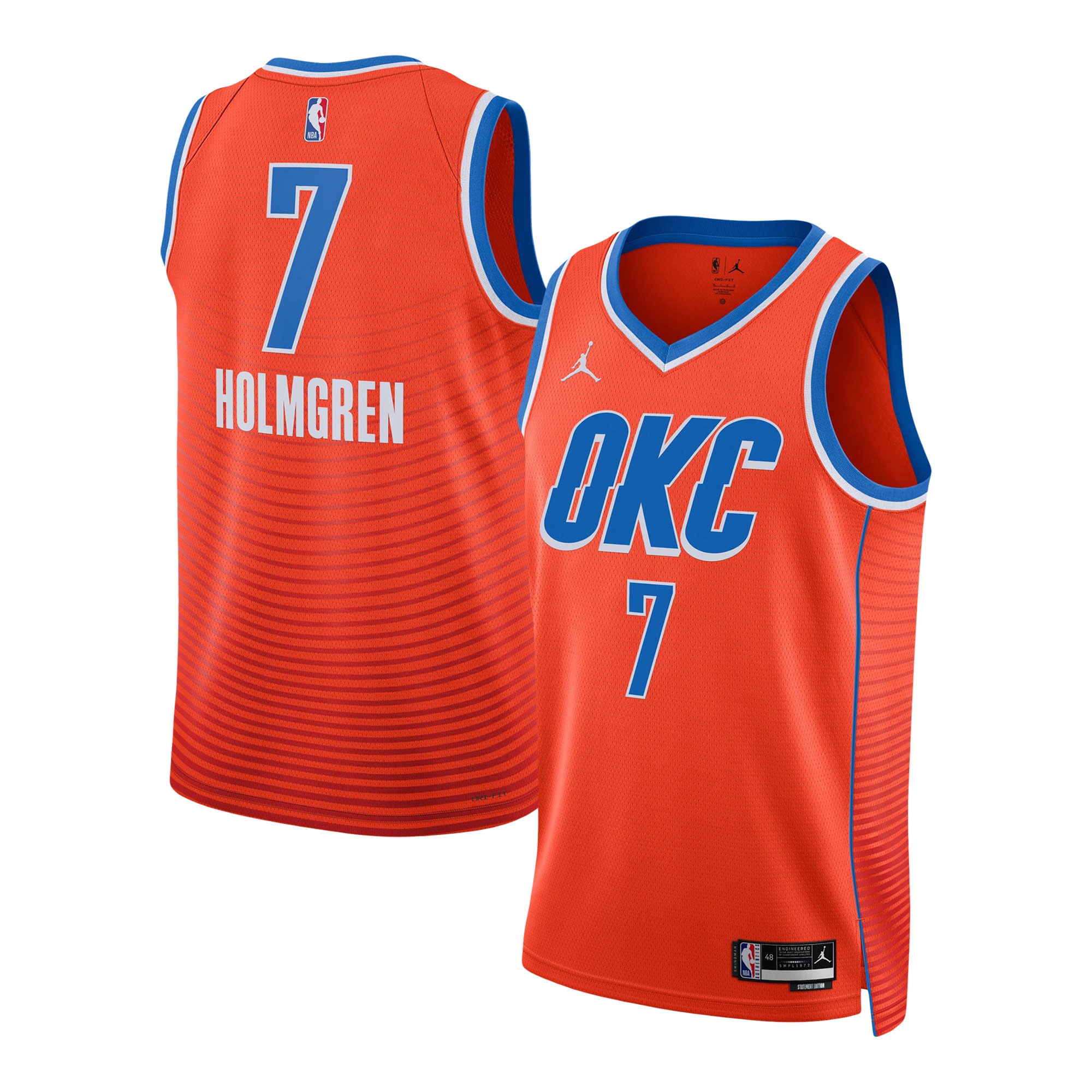 Chet Holmgren Oklahoma City Thunder Jordans Brand Unisex Swingman Jersey - Statement Edition - Orange - vstockx