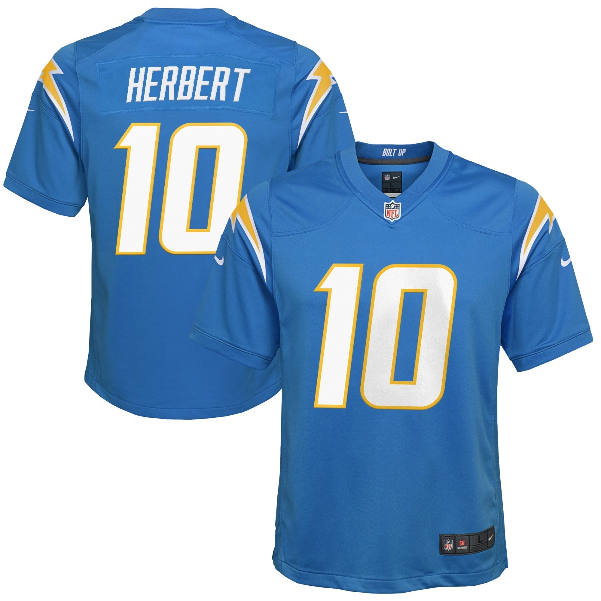 Youth Nike Justin Herbert Powder Blue Los Angeles Chargers Game Jersey - vstockx