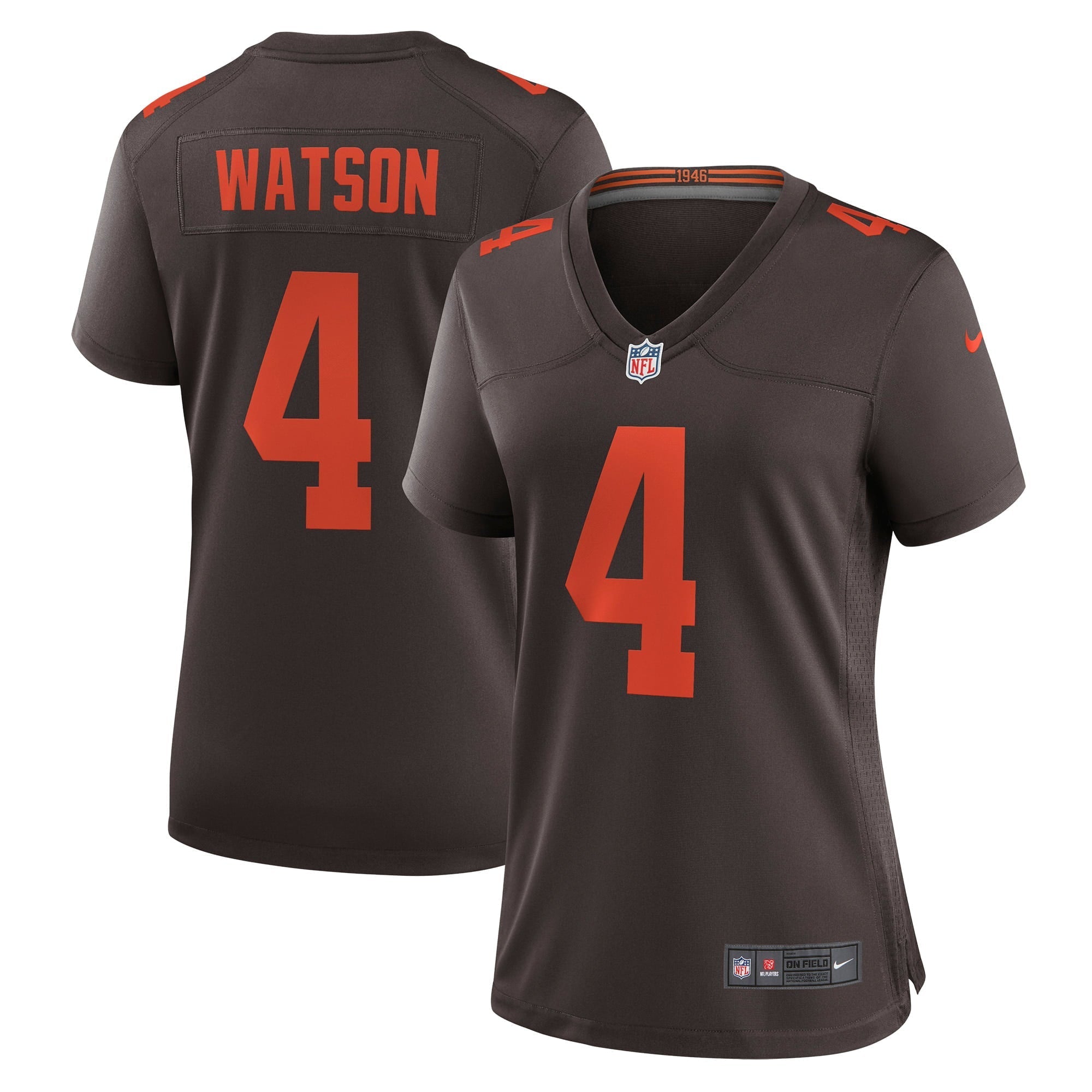 Women's Nike Deshaun Watson Brown Cleveland Browns Alternate Game Jersey - vstockx