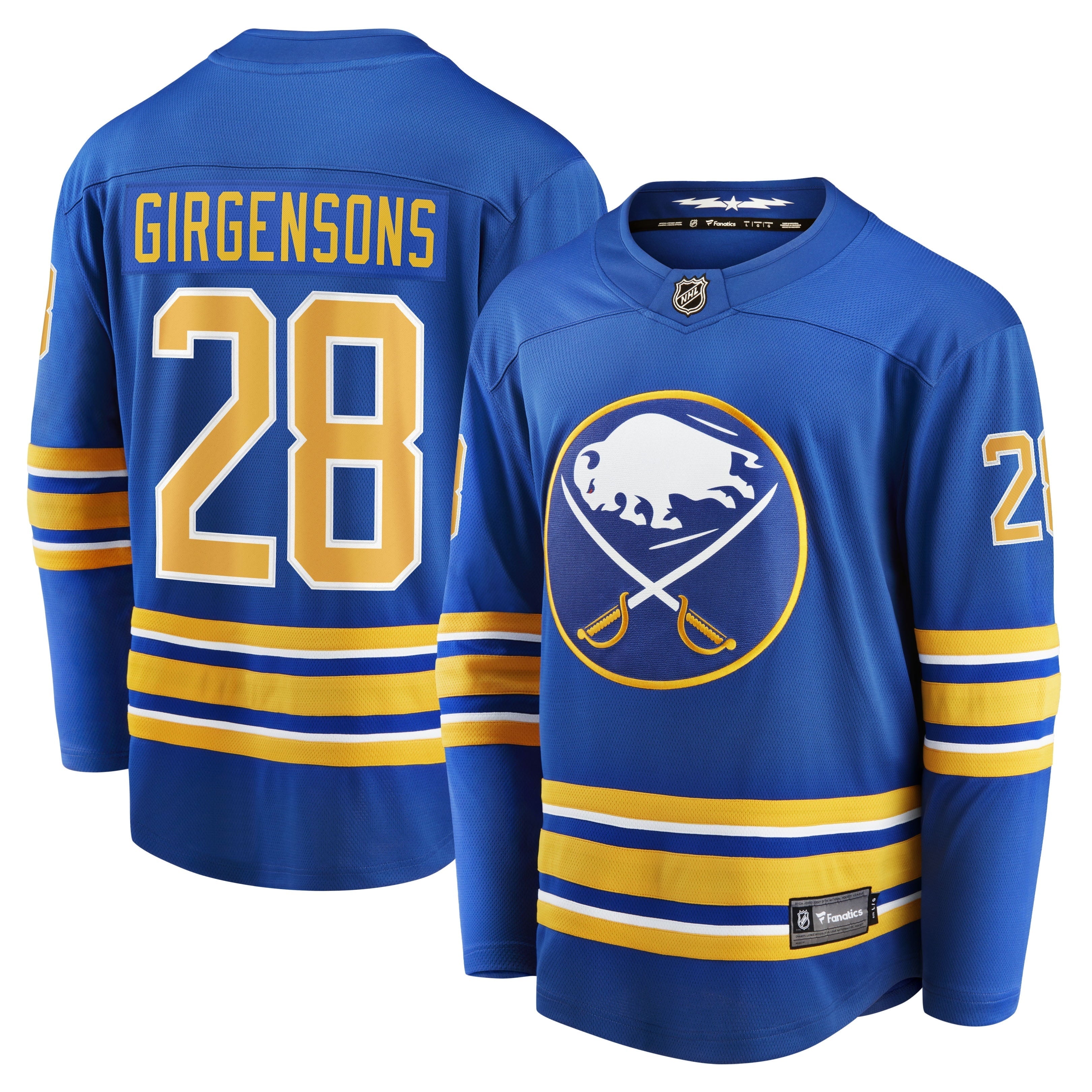 Men's Fanatics Branded Zemgus Girgensons Royal Buffalo Sabres Home Breakaway Player Jersey - vstockx