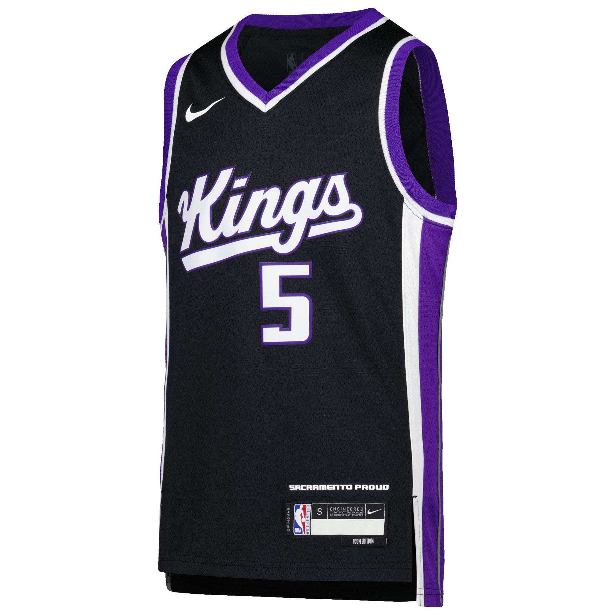 De'Aaron Fox Sacramento Kings Nike Youth Swingman Jersey - Icon Edition - Purple - vstockx