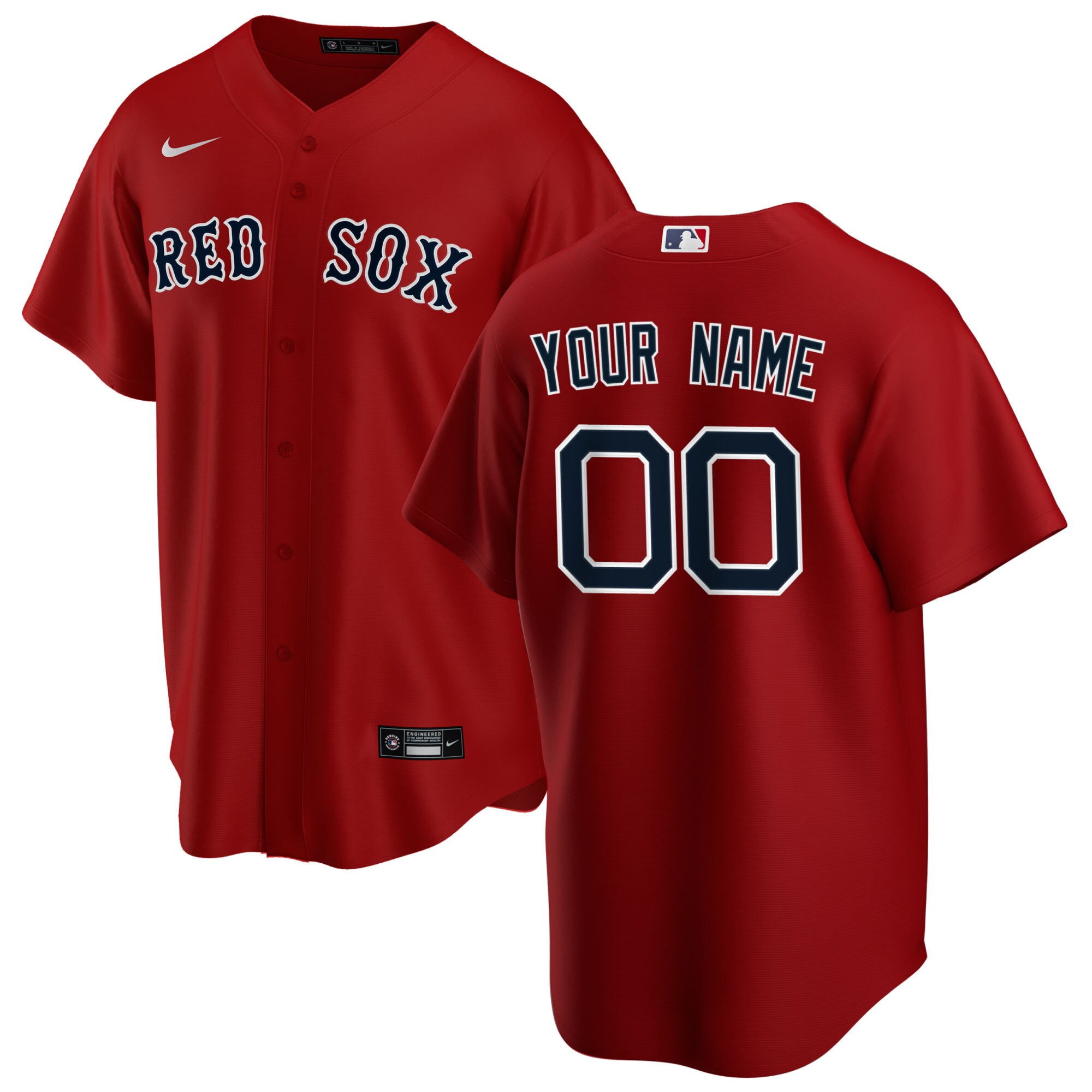 Boston Red Sox Nike Alternate Replica Custom Jersey - Red - vstockx