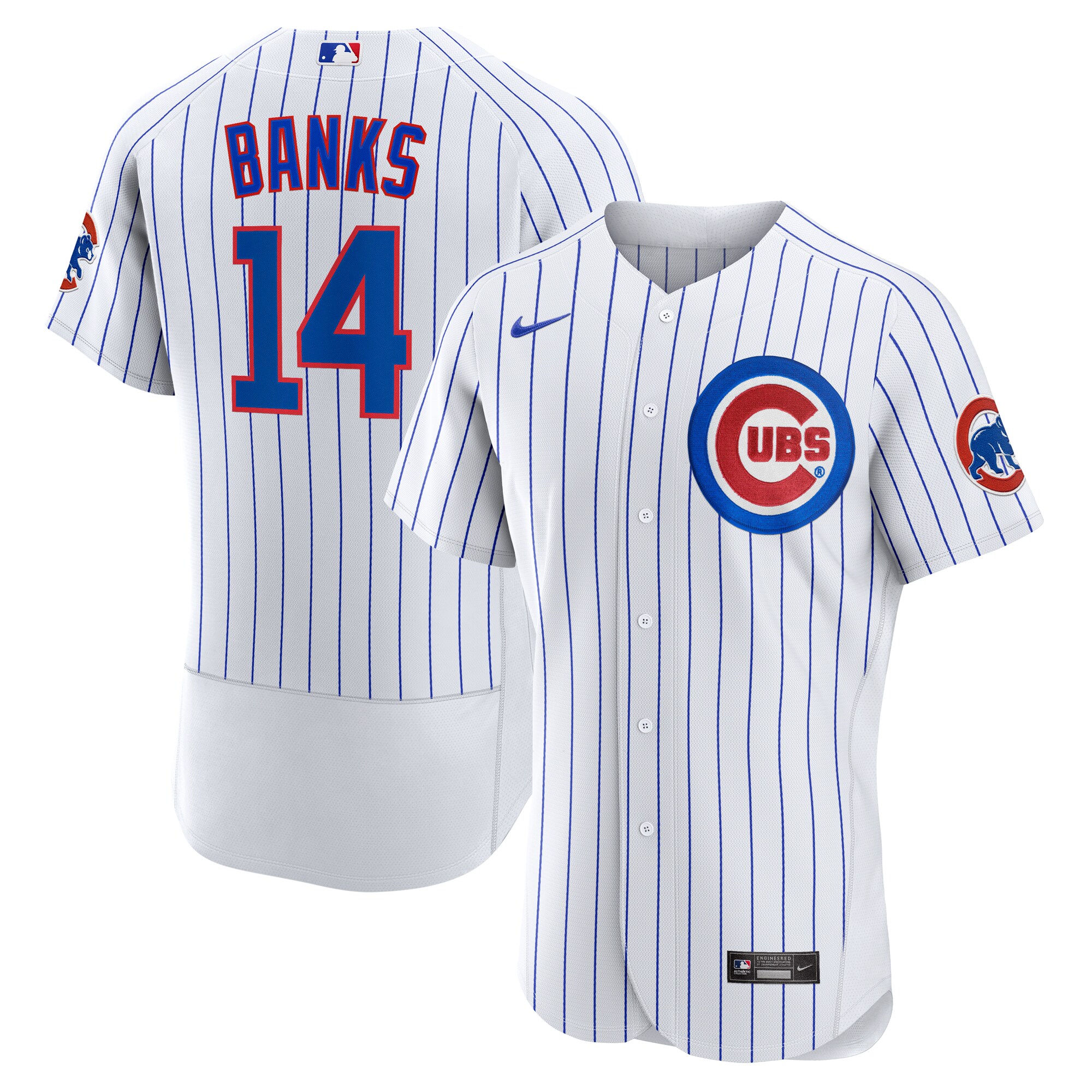 Ernie Banks Chicago Cubs Nike Home Authentic Retired Player Jersey - White - vstockx