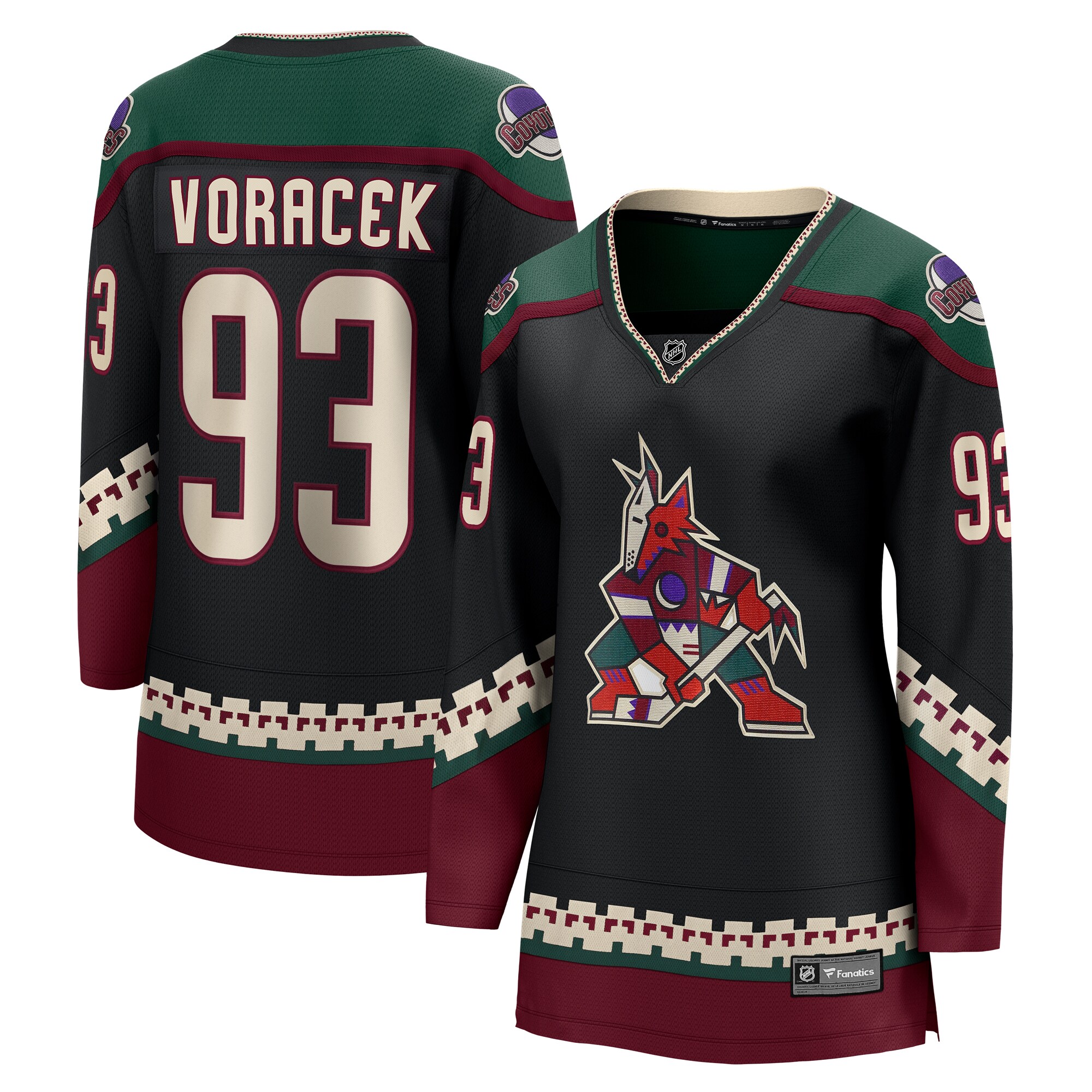 Jakub Voracek Arizona Coyotes Women's Fanatics Branded Home Breakaway Jersey - Black - vstockx