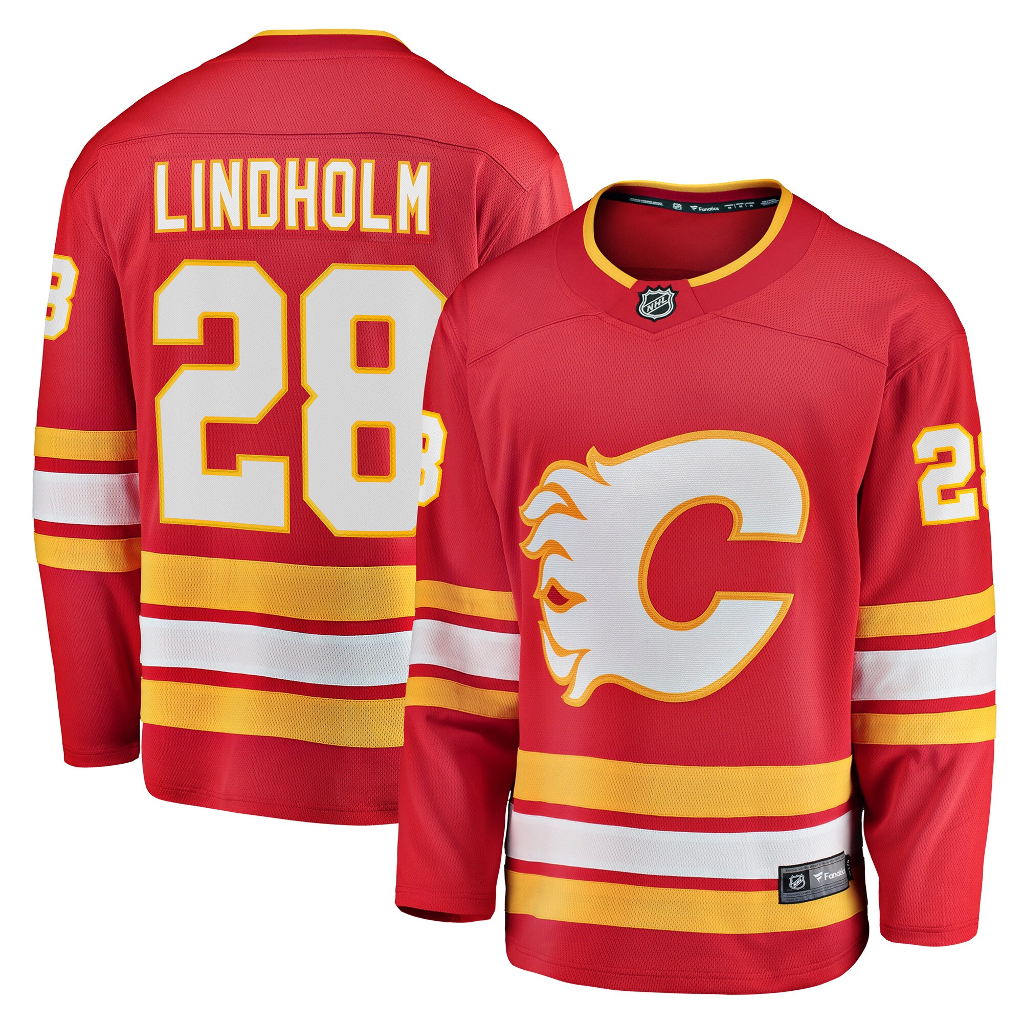 Elias Lindholm Calgary Flames Fanatics Branded Home Team Breakaway Player Jersey - Red - vstockx