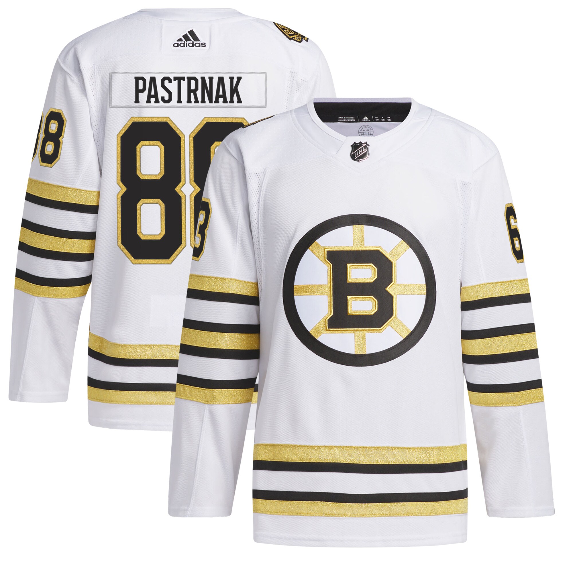David Pastrnak Boston Bruins adidas Primegreen Authentic Pro Player Jersey - White - vstockx