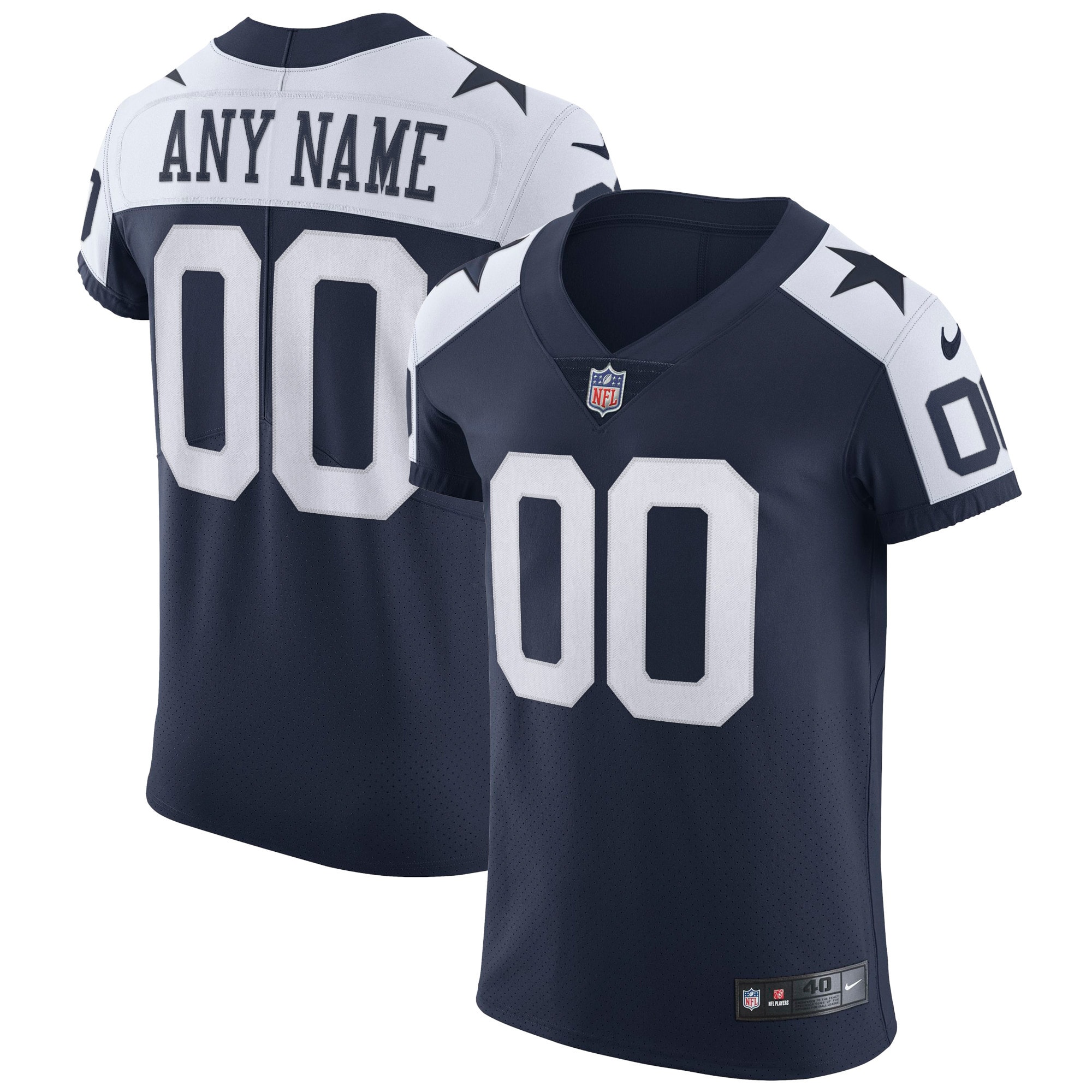 Dallas Cowboys Nike Alternate Vapor Elite Custom Jersey - Navy - vstockx
