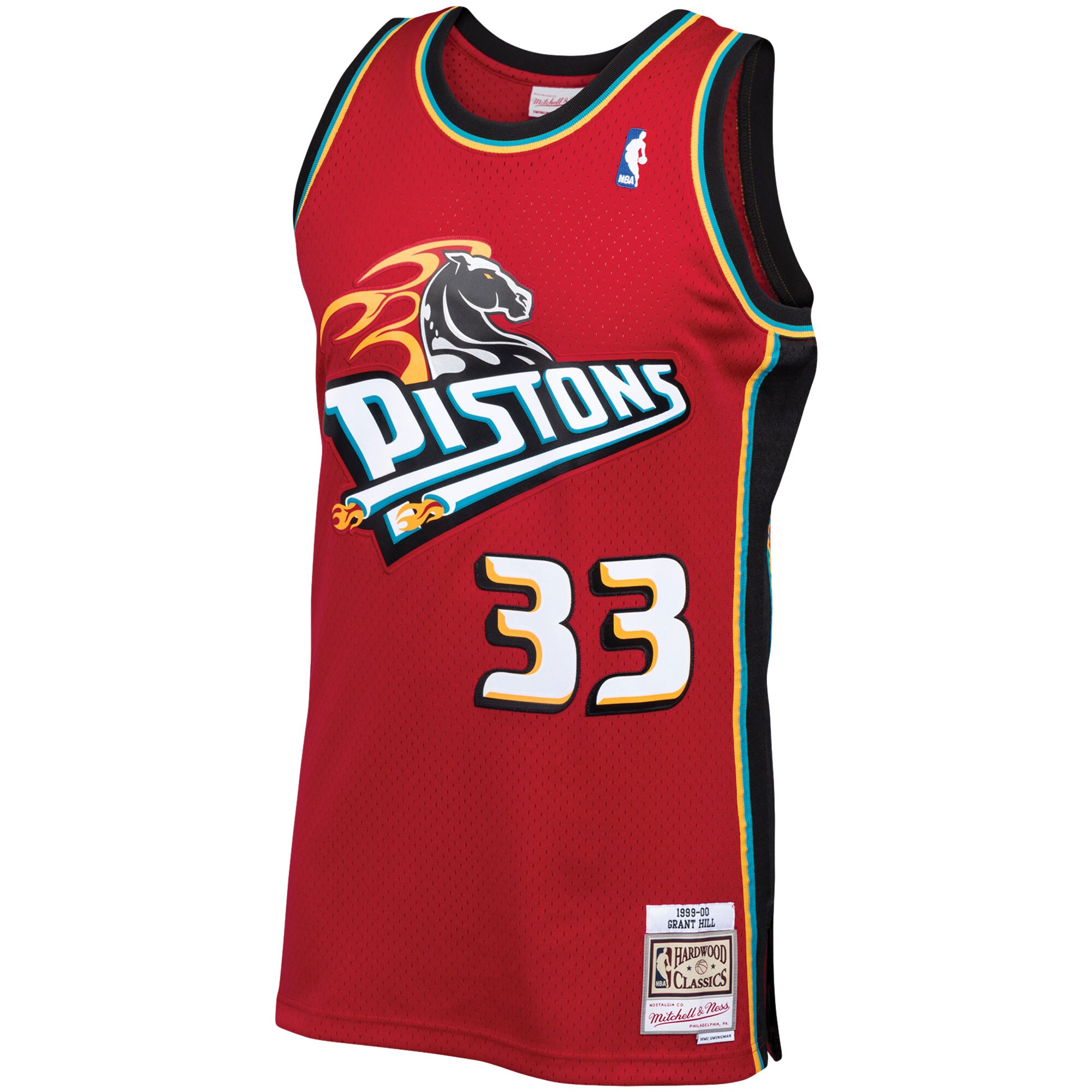 Grant Hill Detroit Pistons Mitchell & Ness Hardwood Classics Swingman Jersey - Red - vstockx