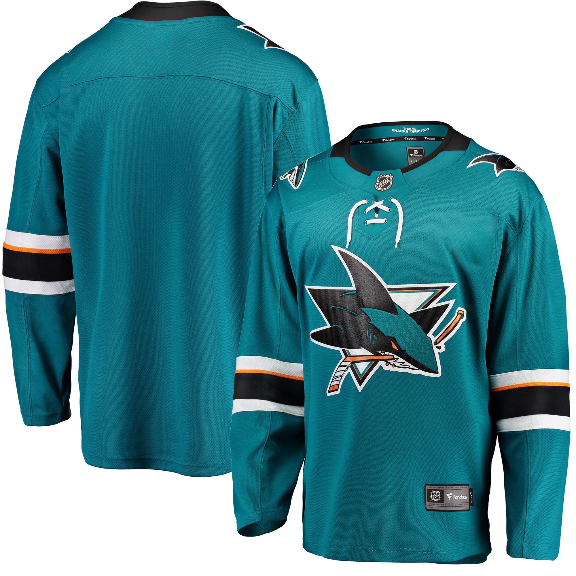 San Jose Sharks Fanatics Branded Breakaway Home Jersey - Teal - vstockx