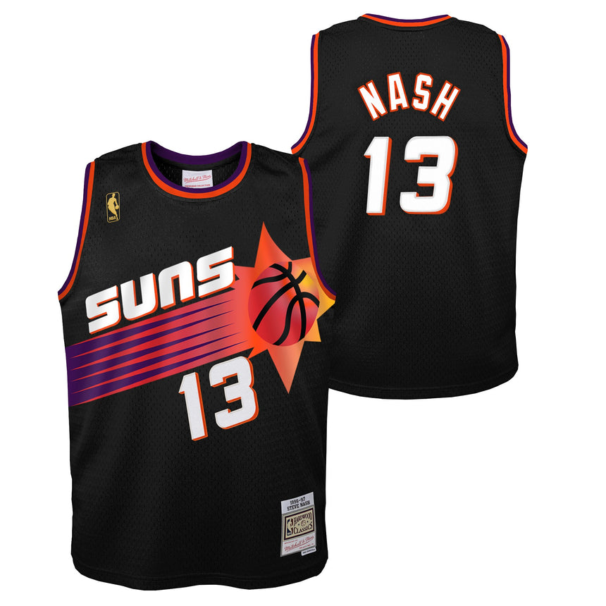 Youth Phoenix Suns Steve Nash Mitchell & Ness Black 1996-97 Hardwood Classics Swingman Jersey - vstockx