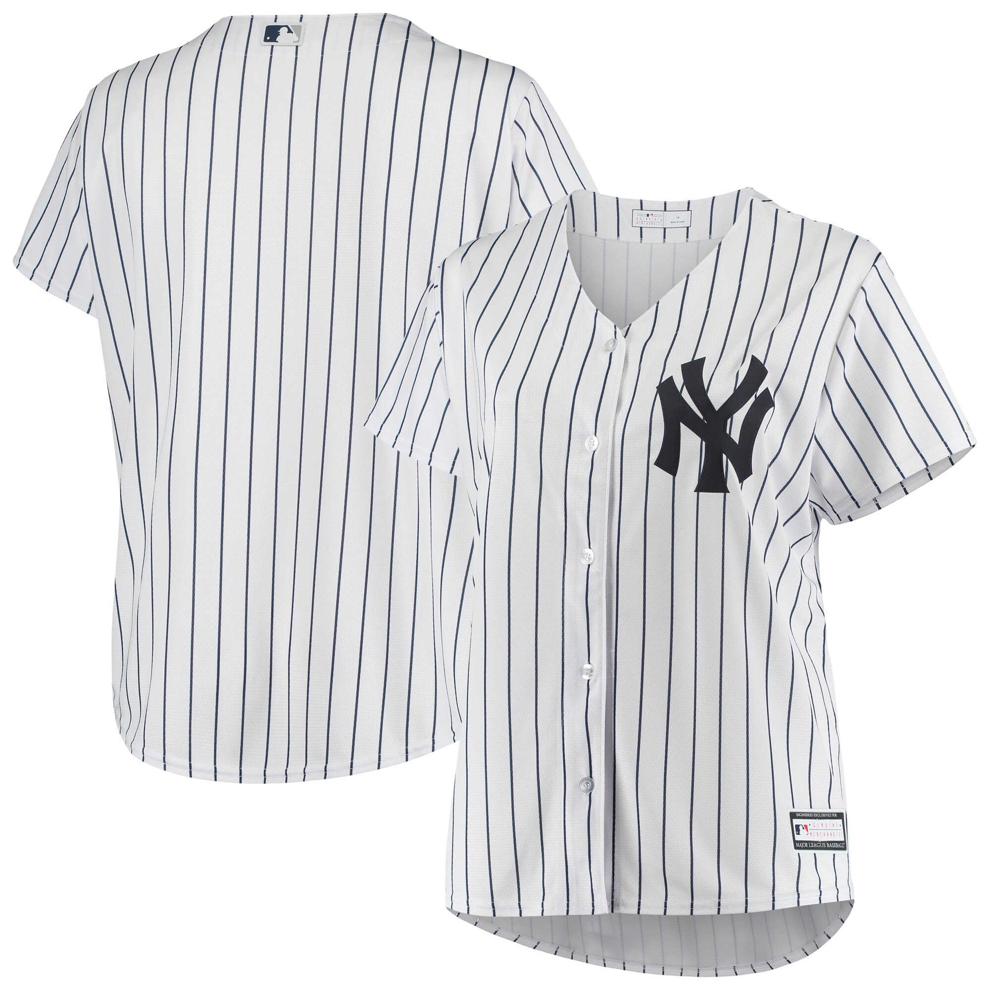 New York Yankees Women's Plus Size Sanitized Replica Team Jersey - White - vstockx
