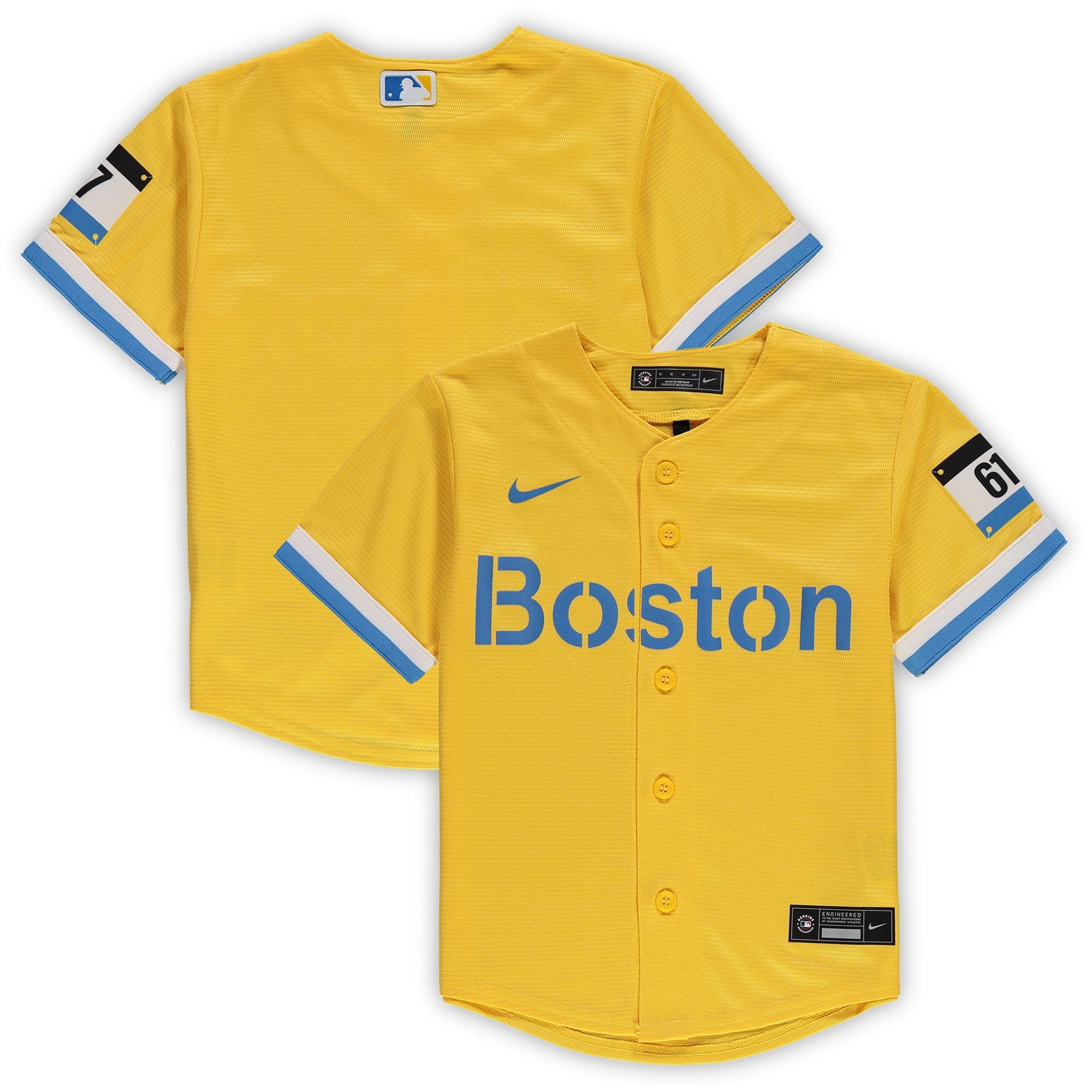 Preschool Nike Gold Boston Red Sox MLB City Connect Replica Team Jersey - vstockx