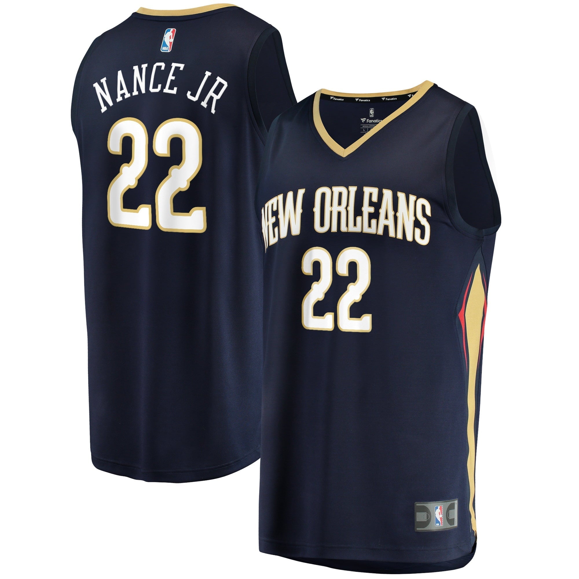 Men's Fanatics Branded Larry Nance Jr. Navy New Orleans Pelicans 2021/22 Fast Break Replica Jersey - Icon Edition - vstockx