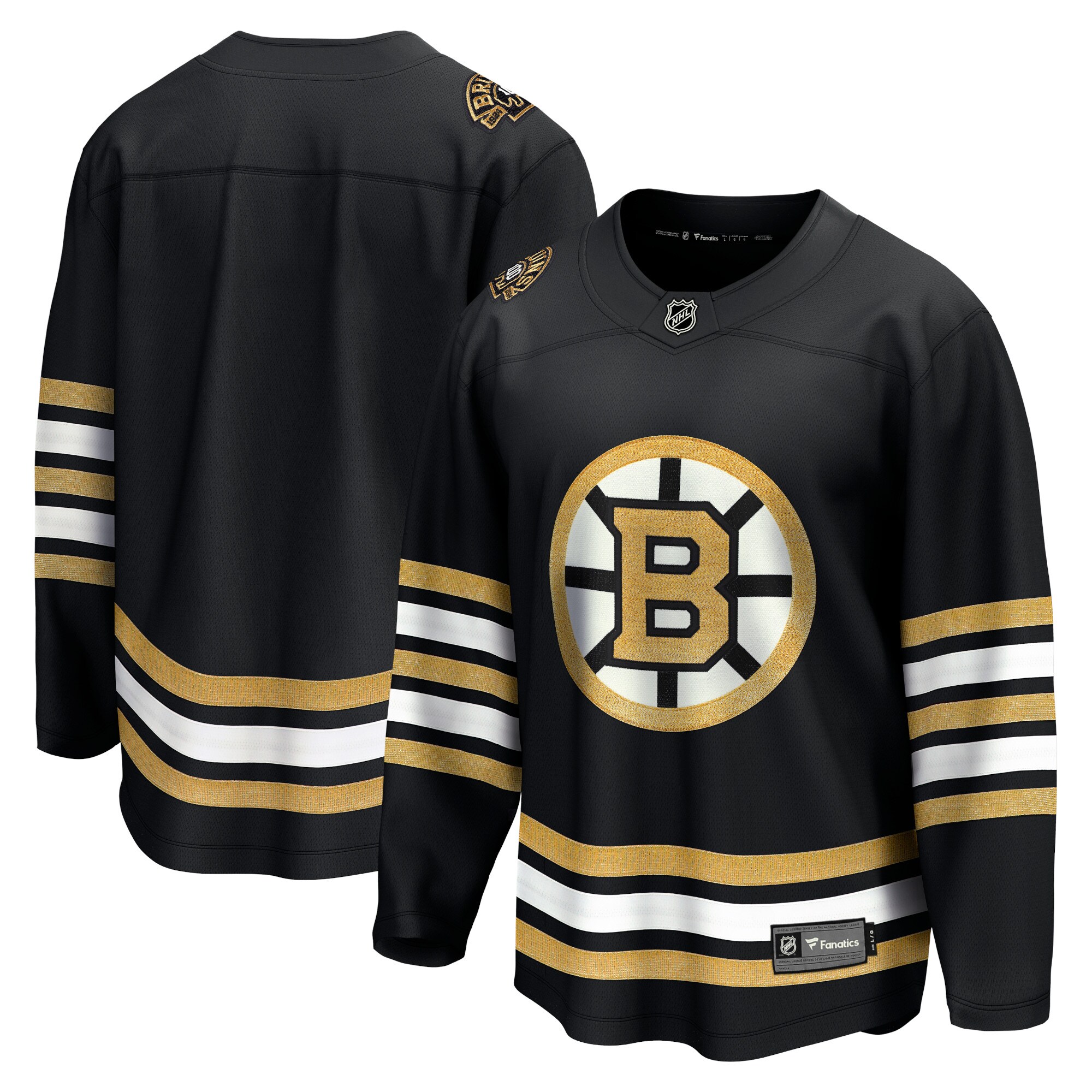 Boston Bruins Fanatics Branded 100th Anniversary Premier Breakaway Jersey - Black - vstockx