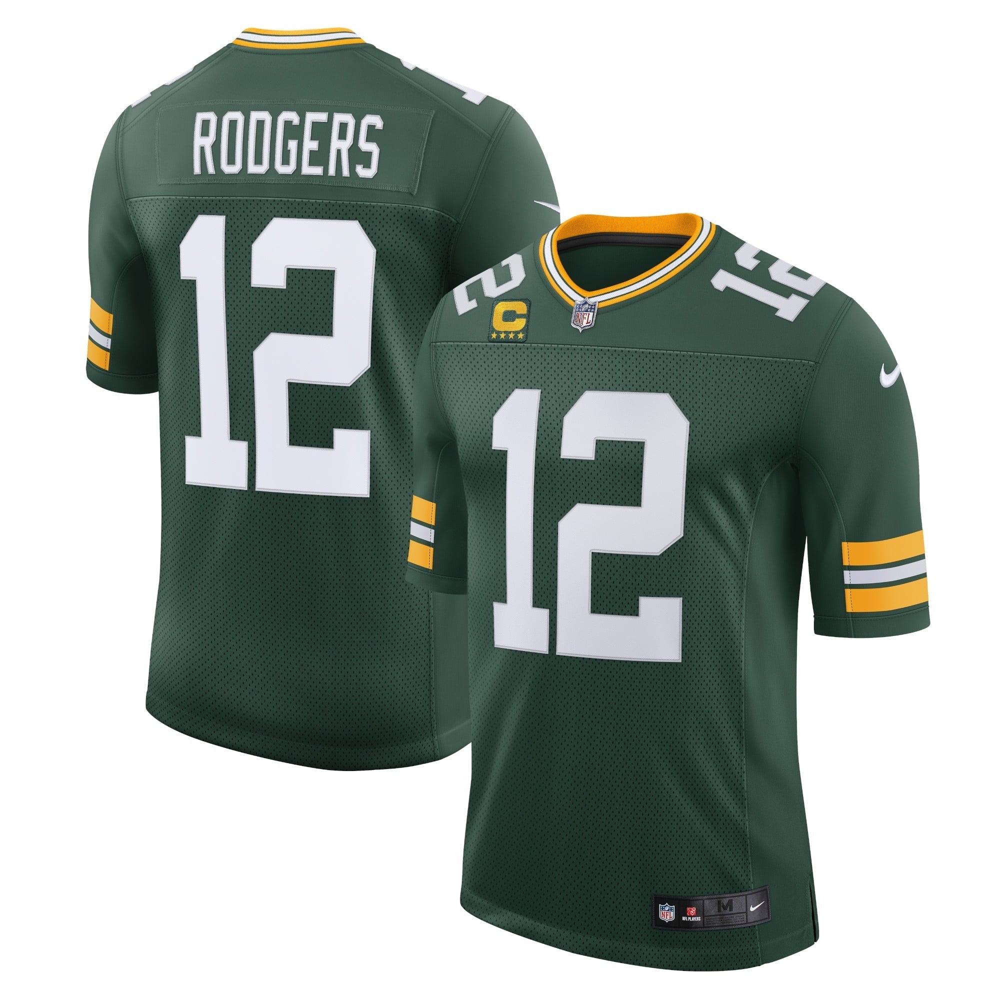 Men's Nike Aaron Rodgers Green Green Bay Packers Captain Vapor Limited Jersey - vstockx