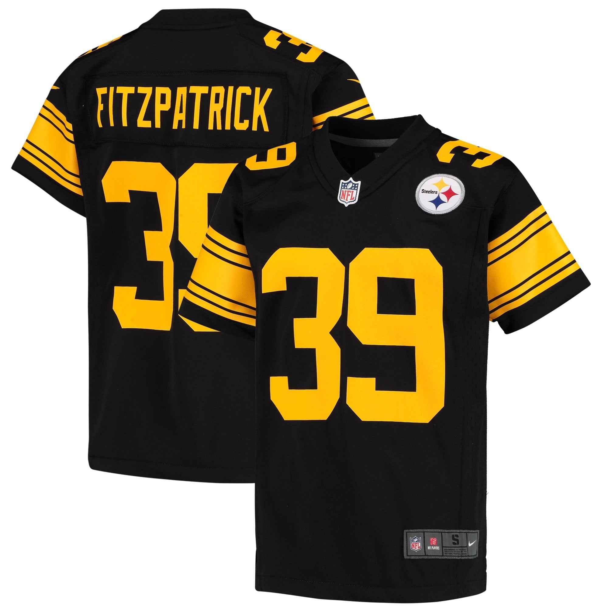 Youth Nike Minkah Fitzpatrick Black Pittsburgh Steelers Game Jersey - vstockx