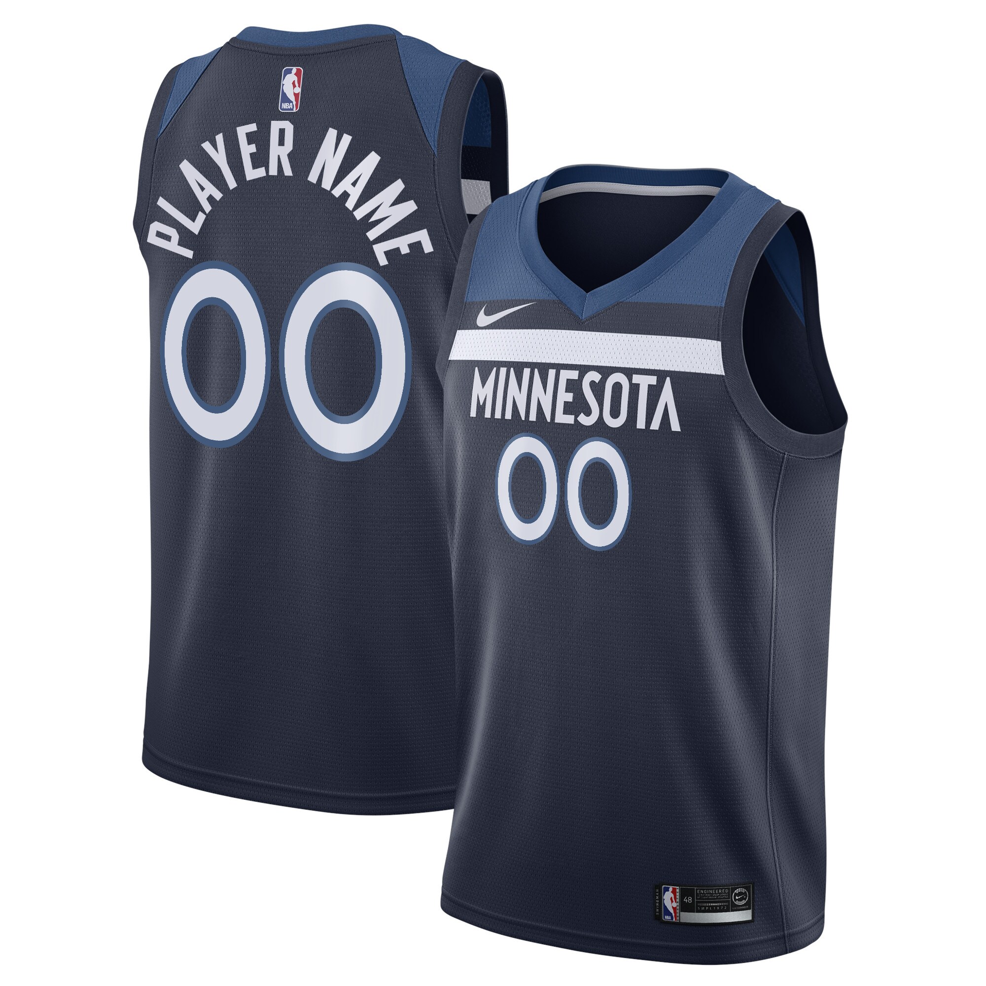 Minnesota Timberwolves Nike Swingman Custom Jersey Navy - Icon Edition - vstockx