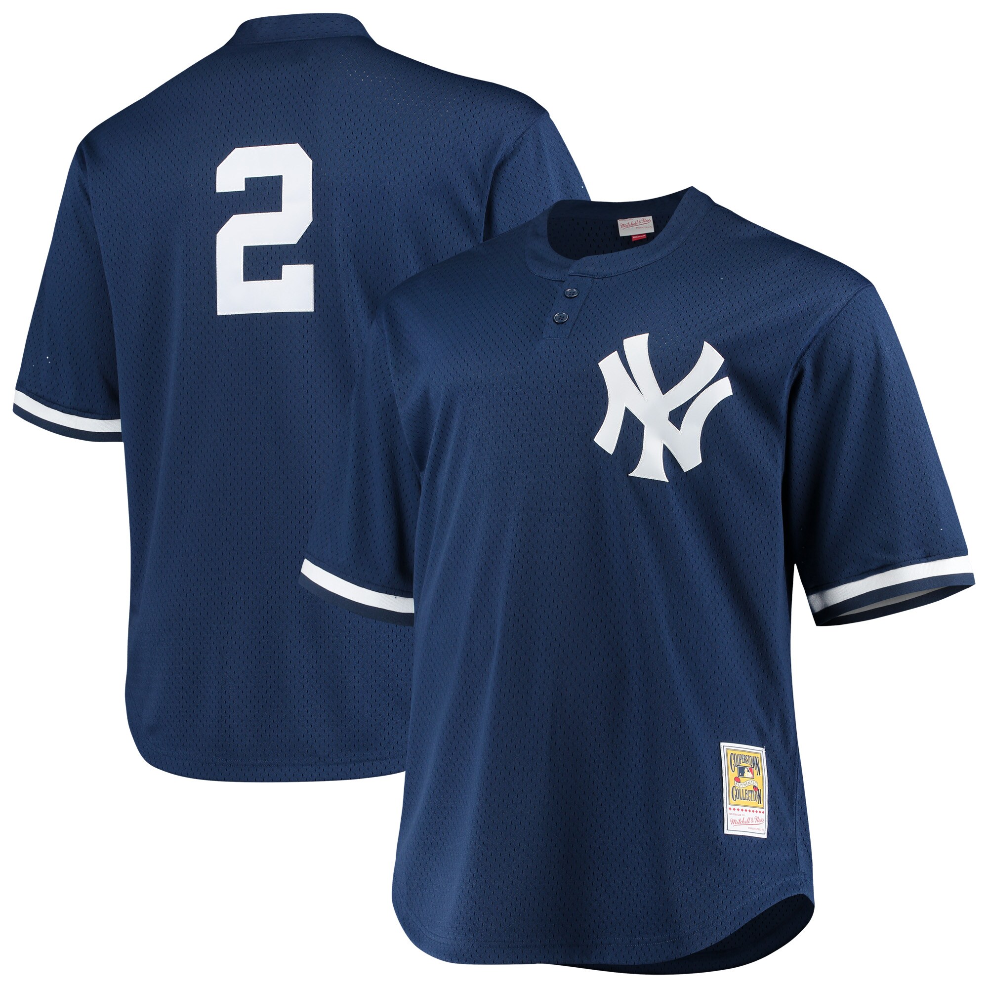 Derek Jeter New York Yankees Mitchell & Ness Big & Tall Batting Practice Replica Player Jersey - Navy - vstockx