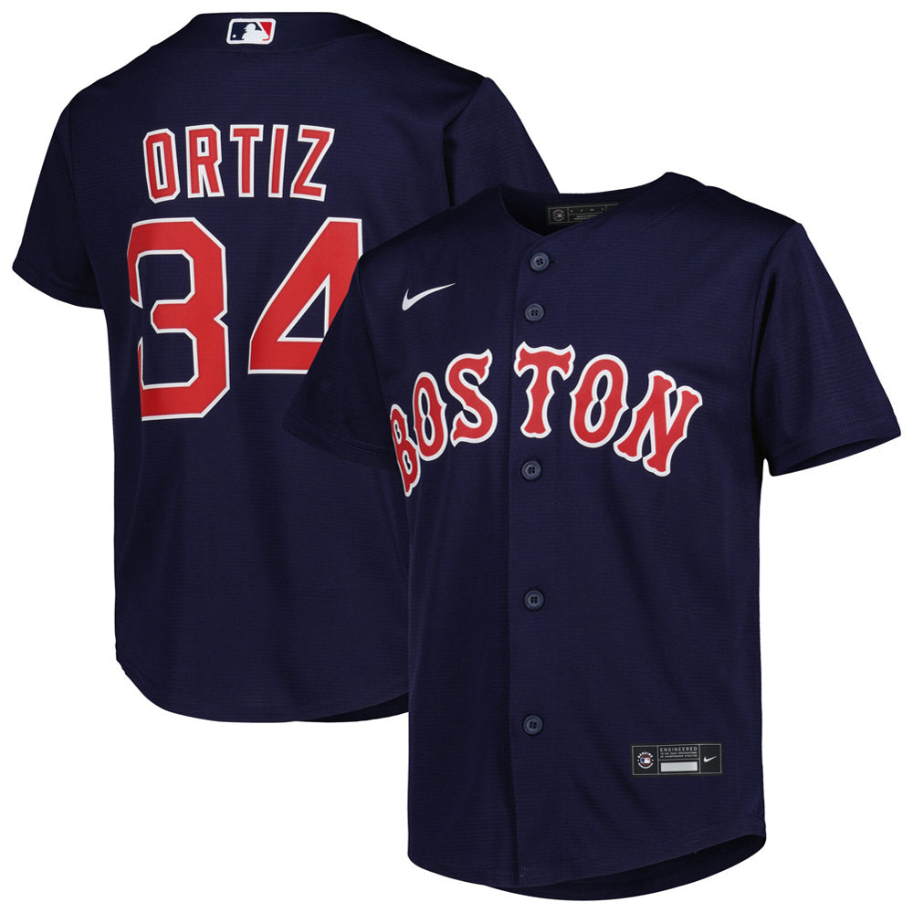 Youth Boston Red Sox David Ortiz Hall of Fame Player Jersey - Navy - vstockx