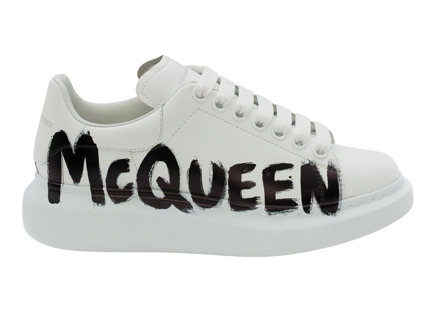 Alexander McQueen Oversized Graffiti White Black - vstockx