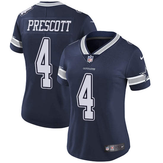 Women's Dallas Cowboys Dak Prescott Limited Player Jersey Navy Blue - vstockx
