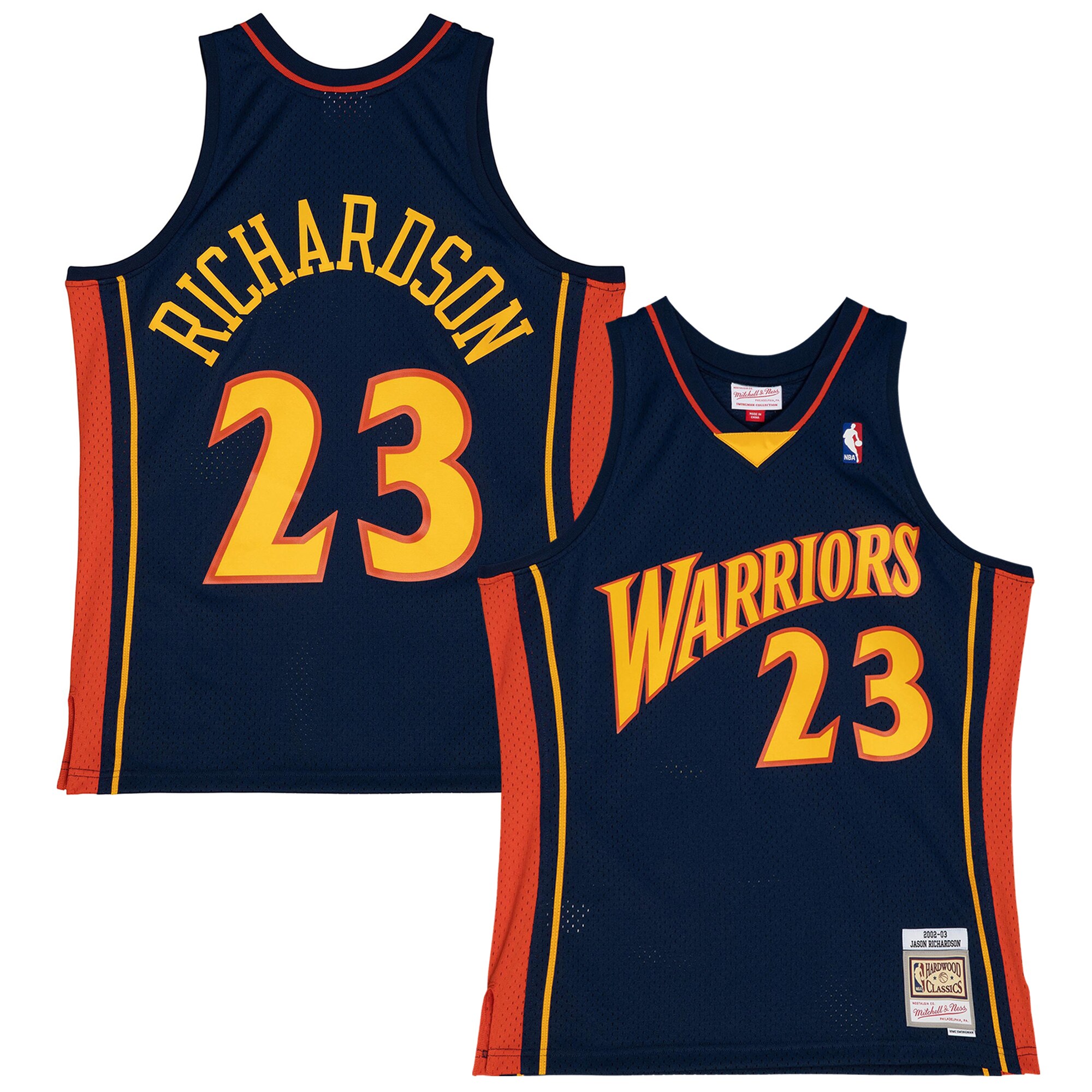Jason Richardson Golden State Warriors Mitchell & Ness 2002/03 Swingman Jersey - Blue - vstockx
