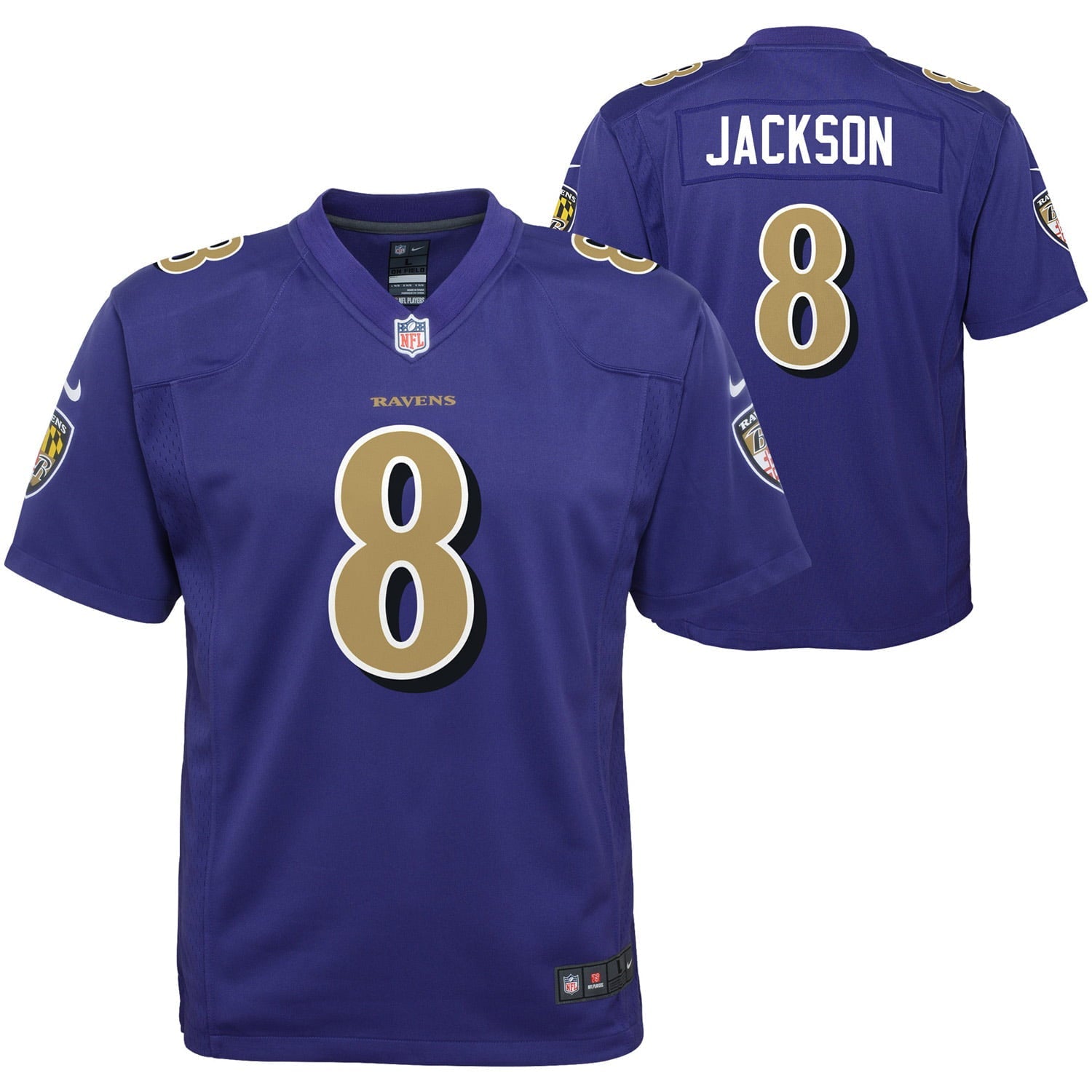 Youth Nike Lamar Jackson Purple Baltimore Ravens Game Jersey - vstockx