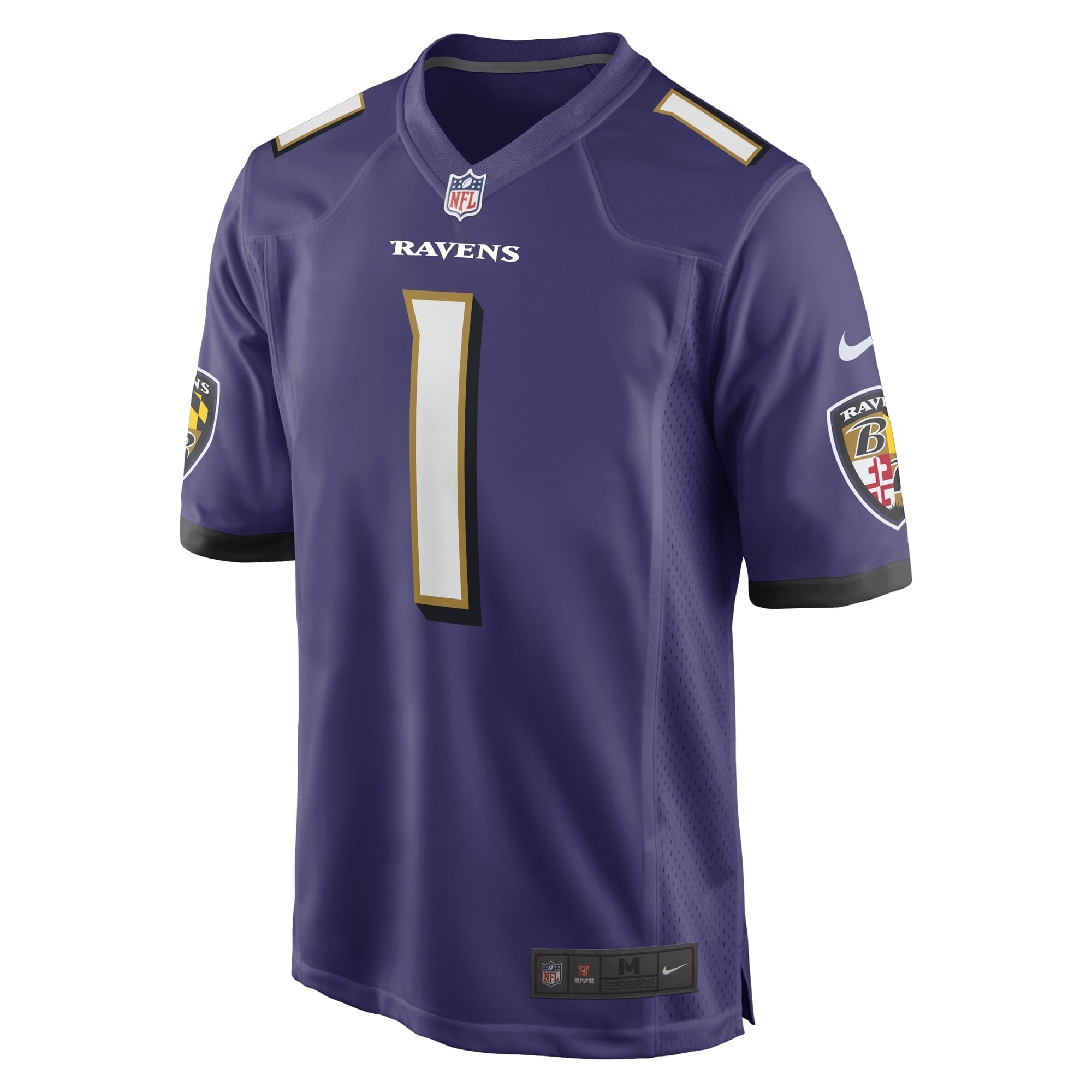 Men's Nike Number 1 Dad Purple Baltimore Ravens Game Jersey - vstockx
