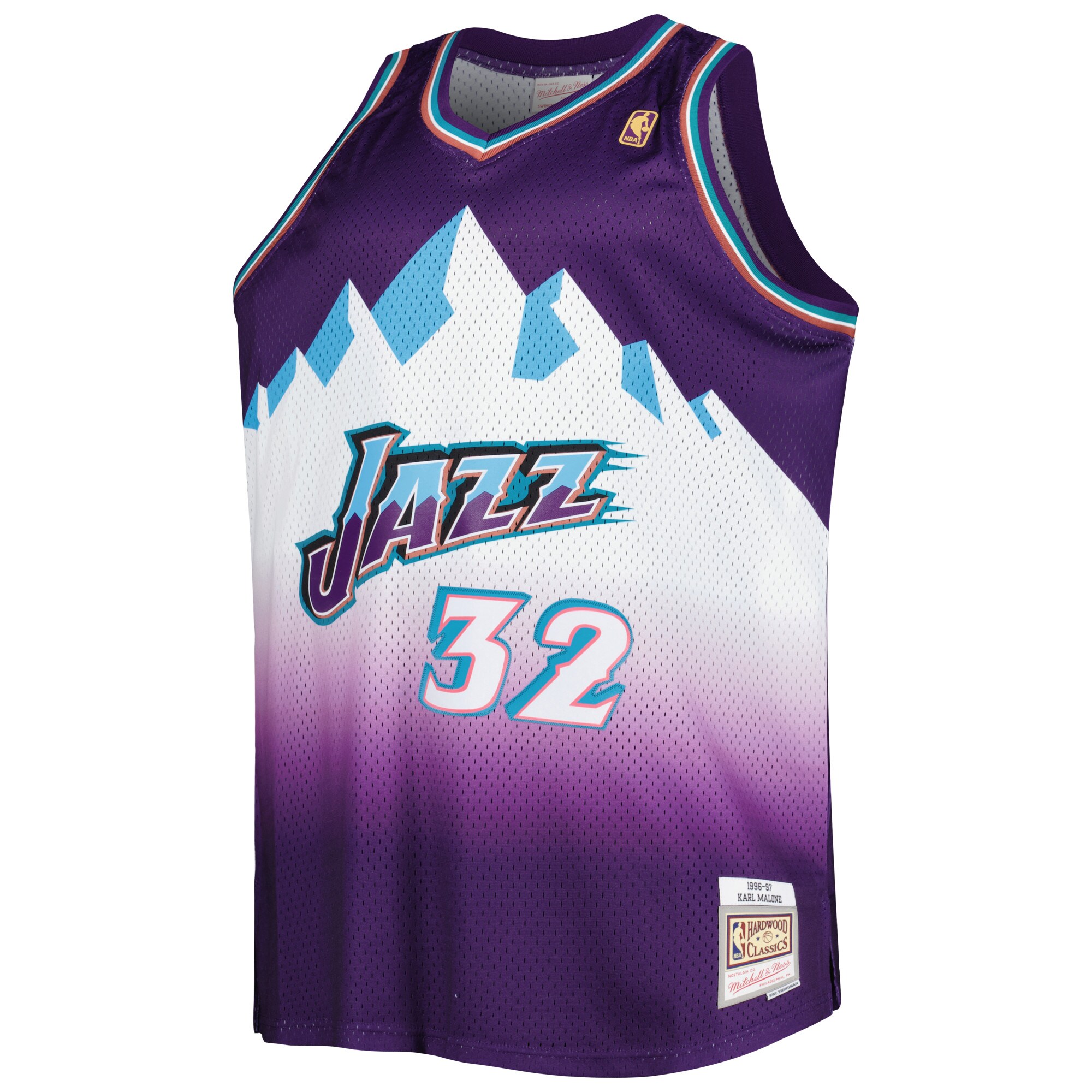Karl Malone Utah Jazz Mitchell & Ness Big & Tall Hardwood Classics 1996/97 Swingman Jersey - Purple - vstockx