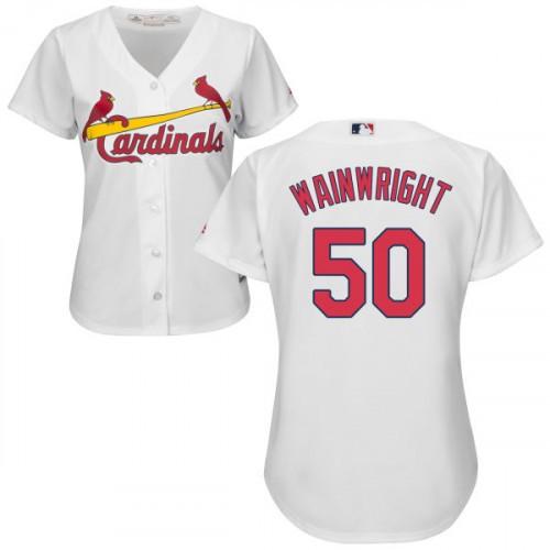 Womens St. Louis Cardinals Adam Wainwright Cool Base Replica Jersey White - vstockx