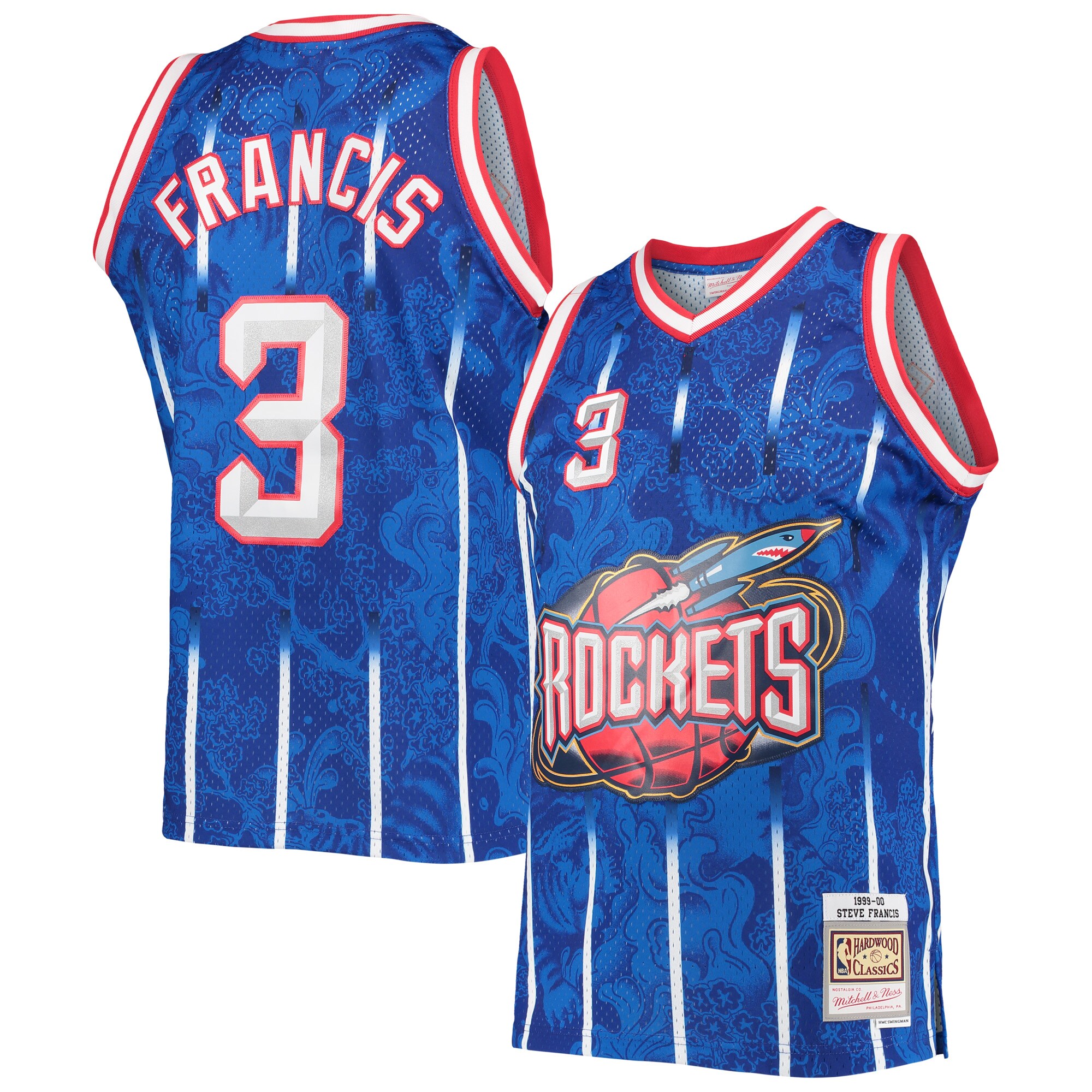 Steve Francis Houston Rockets Mitchell & Ness Hardwood Classics 1999/00 Lunar New Year Swingman Jersey - Blue - vstockx