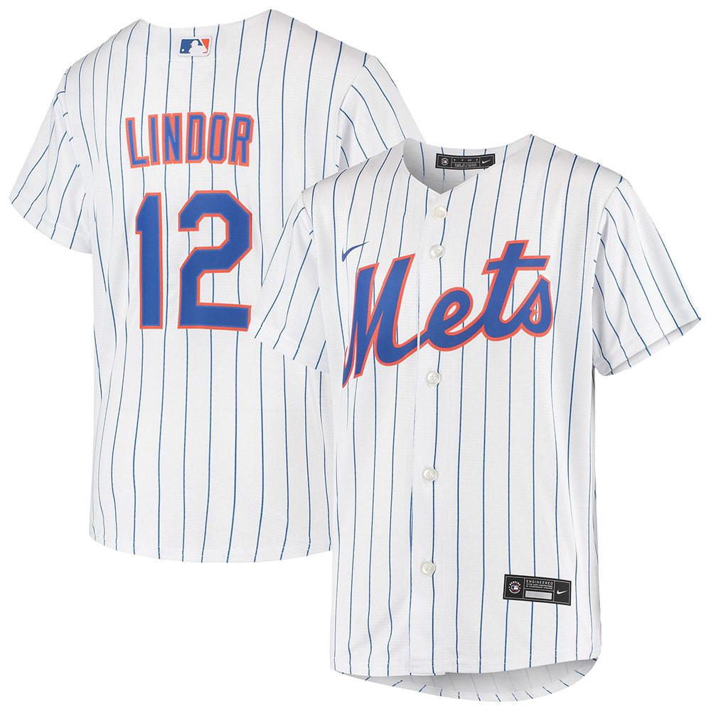 Youth New York Mets Francisco Lindor Cool Base Jersey White - vstockx