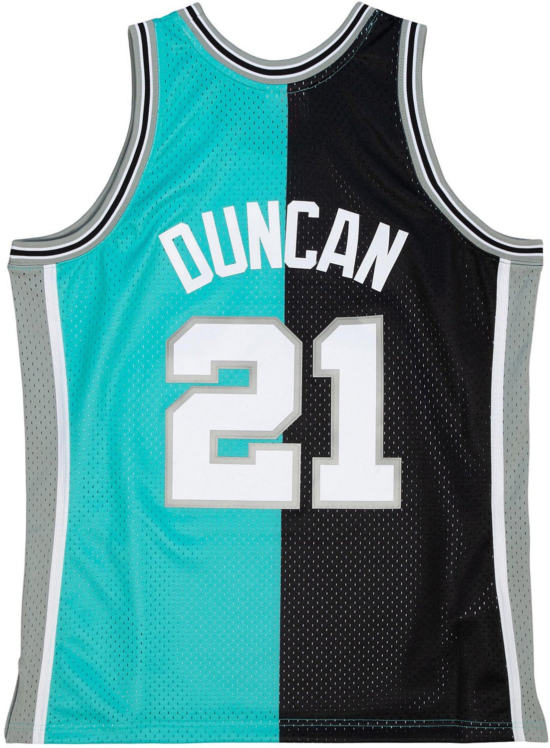 Mitchell & Ness Men's San Antonio Spurs Duncan NBA Split Swingman 1998 Jersey - vstockx