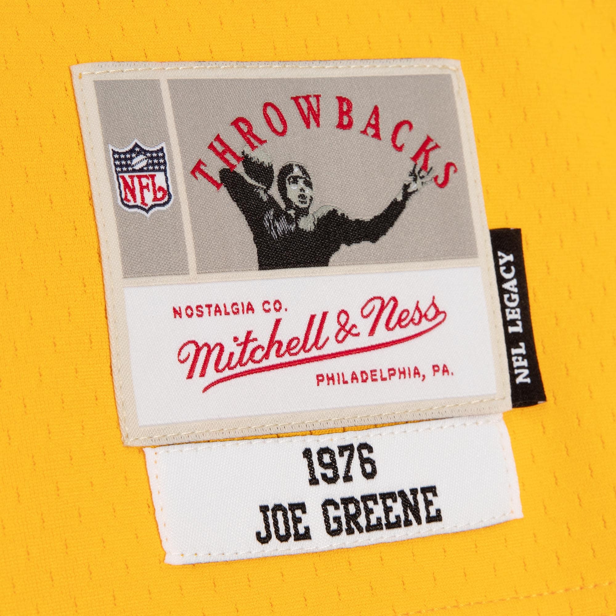 Joe Greene Pittsburgh Steelers Mitchell & Ness 1976 Split Legacy Replica Jersey - Black/Gold - vstockx
