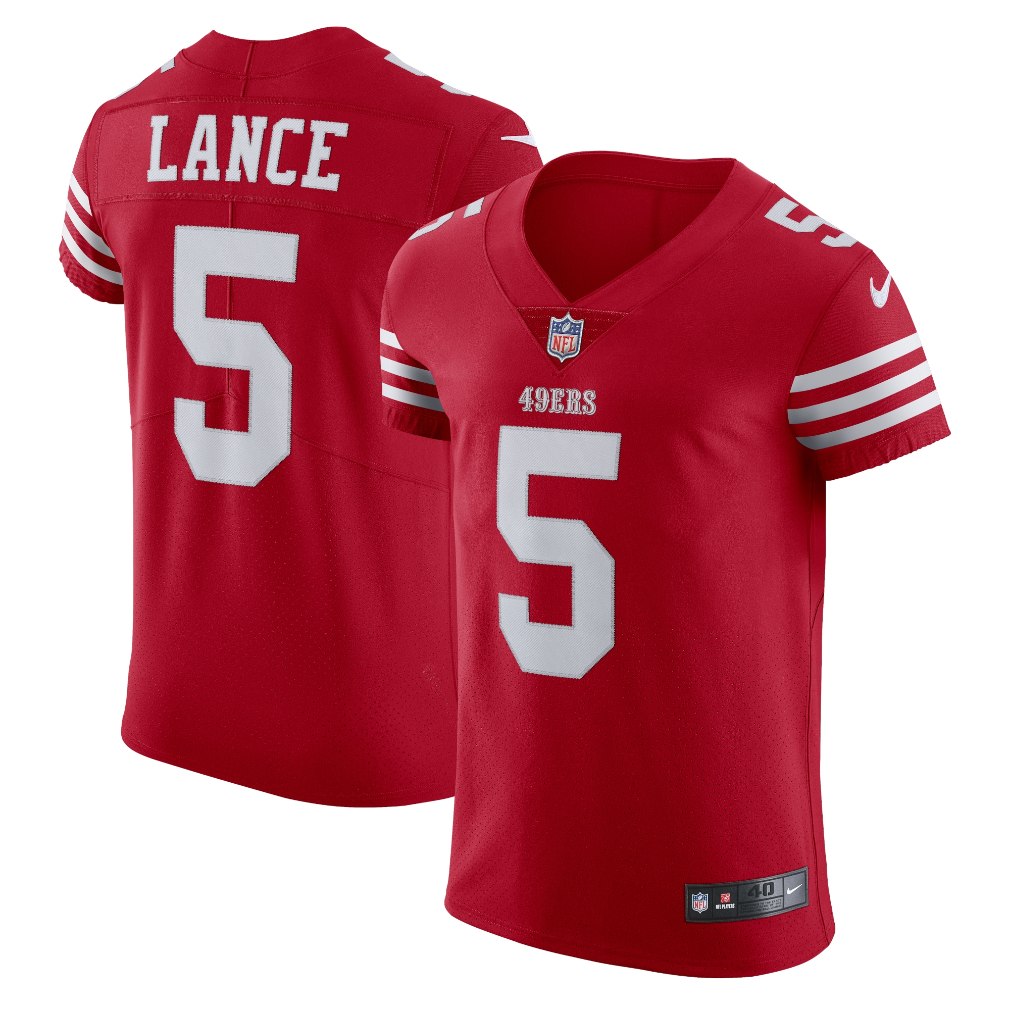 Trey Lance San Francisco 49ers Nike Vapor Elite Jersey - Scarlet - vstockx