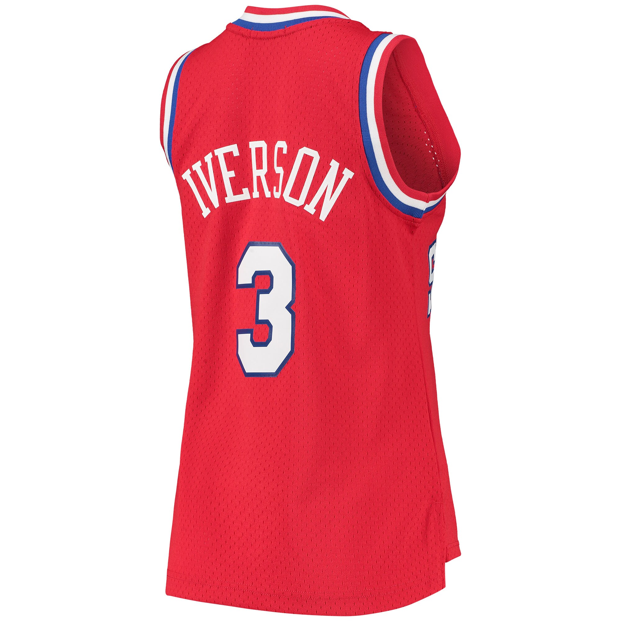 Allen Iverson Philadelphia 76ers Mitchell & Ness Women's 2002-03 Hardwood Classics Swingman Jersey - Red - vstockx