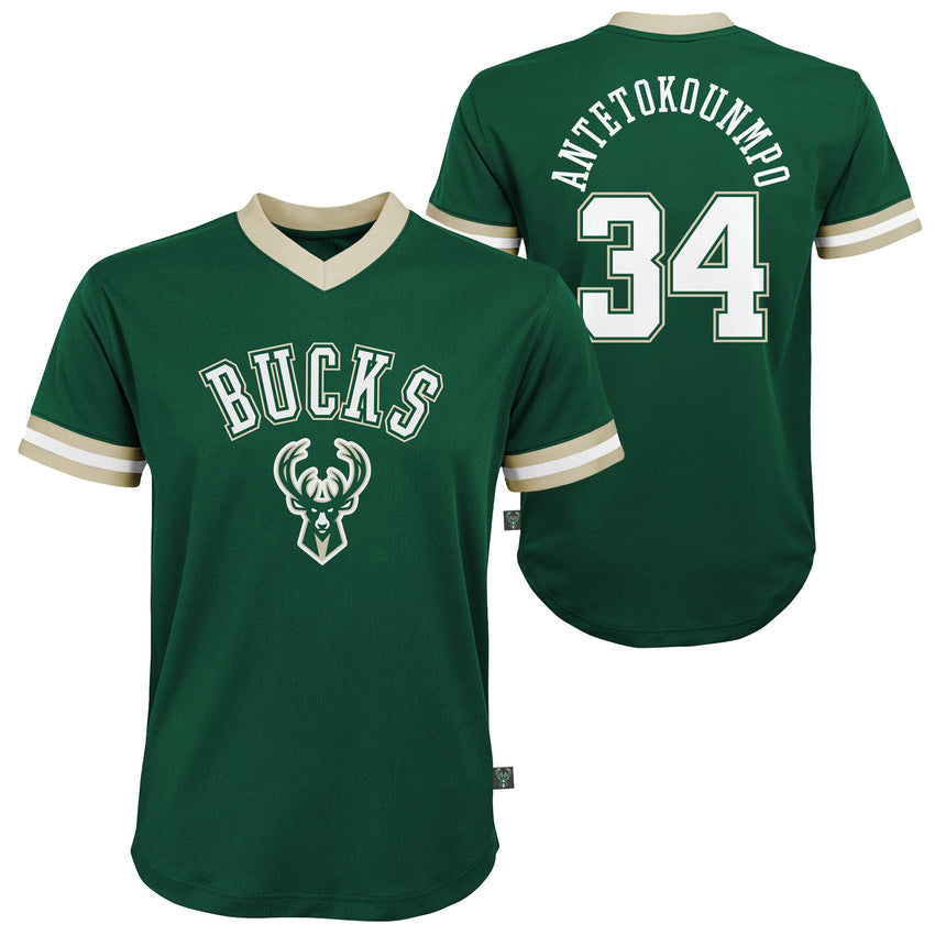 Youth Giannis Antetokounmpo Milwaukee Bucks V-Neck Replica Jersey - vstockx