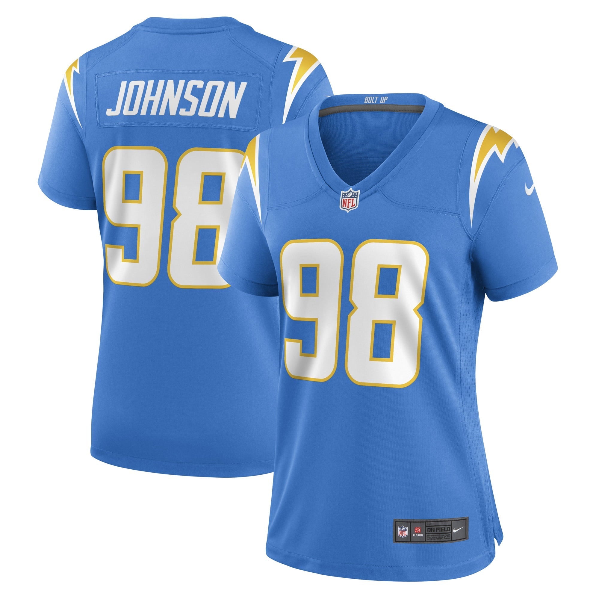 Women's Nike Austin Johnson Powder Blue Los Angeles Chargers Game Player Jersey - vstockx