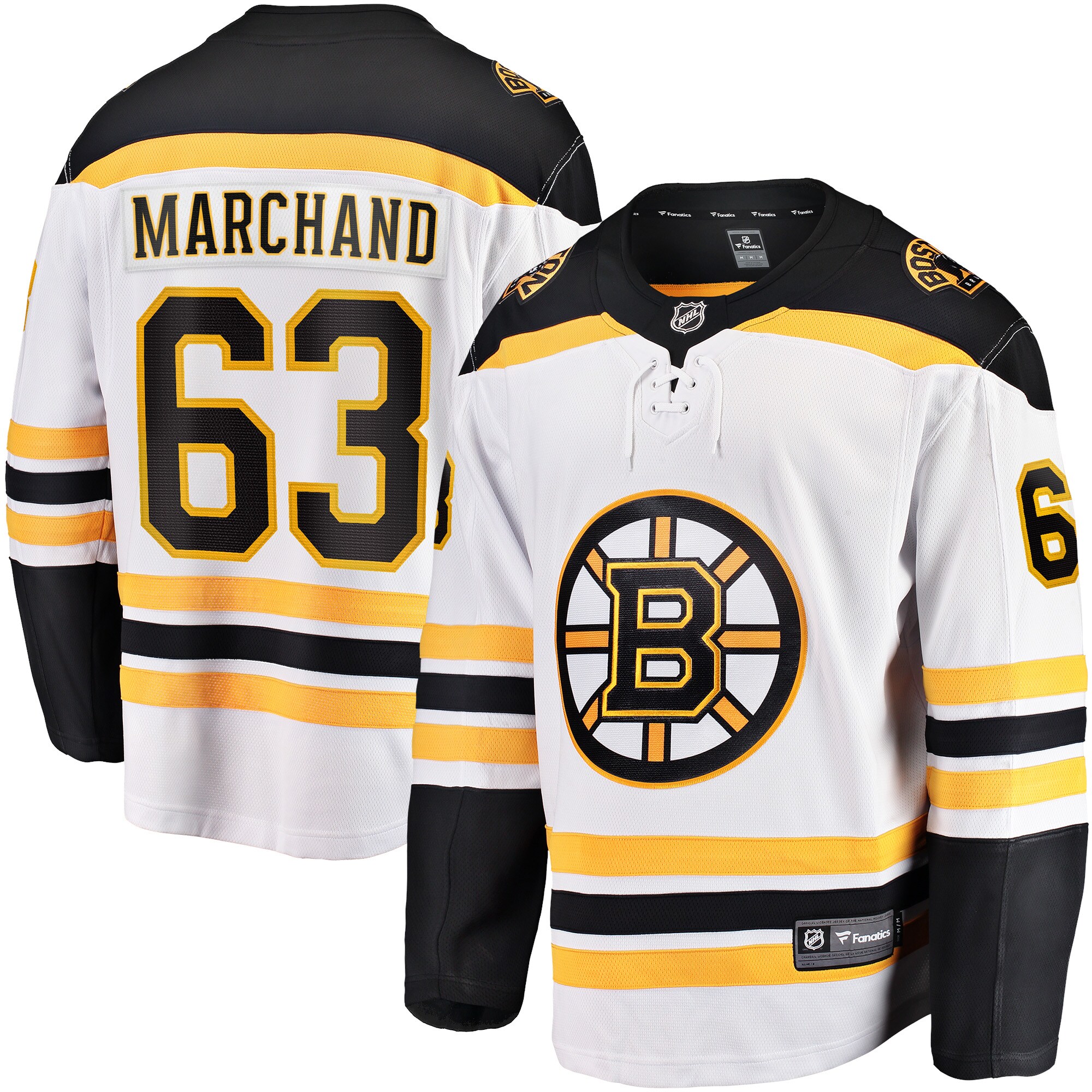 Brad Marchand Boston Bruins Fanatics Branded Away Premier Breakaway Player Jersey - White - vstockx