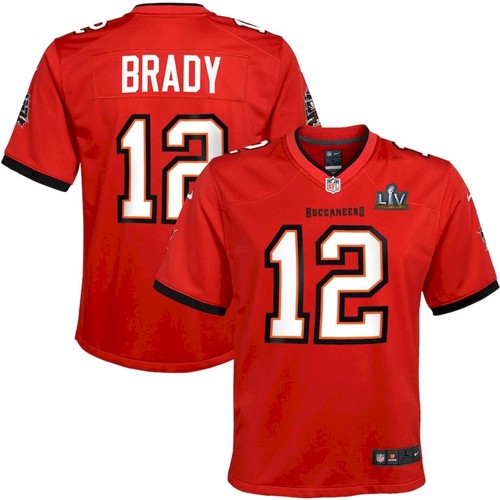 Youth Tampa Bay Buccaneers Tom Brady Super Bowl LV Game Vapor Jersey Red - vstockx