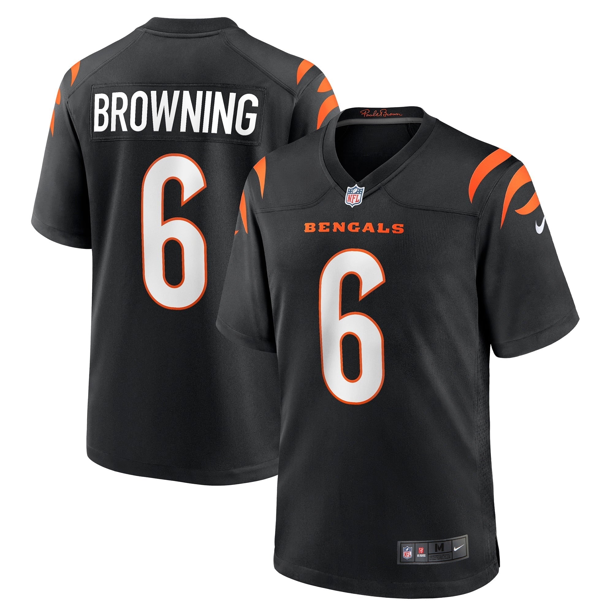 Men's Nike Jake Browning Black Cincinnati Bengals Game Jersey - vstockx