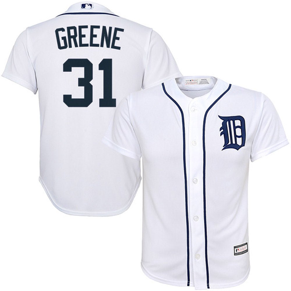 Youth Detroit Tigers Riley Greene Cool Base Replica Home Jersey - White - vstockx