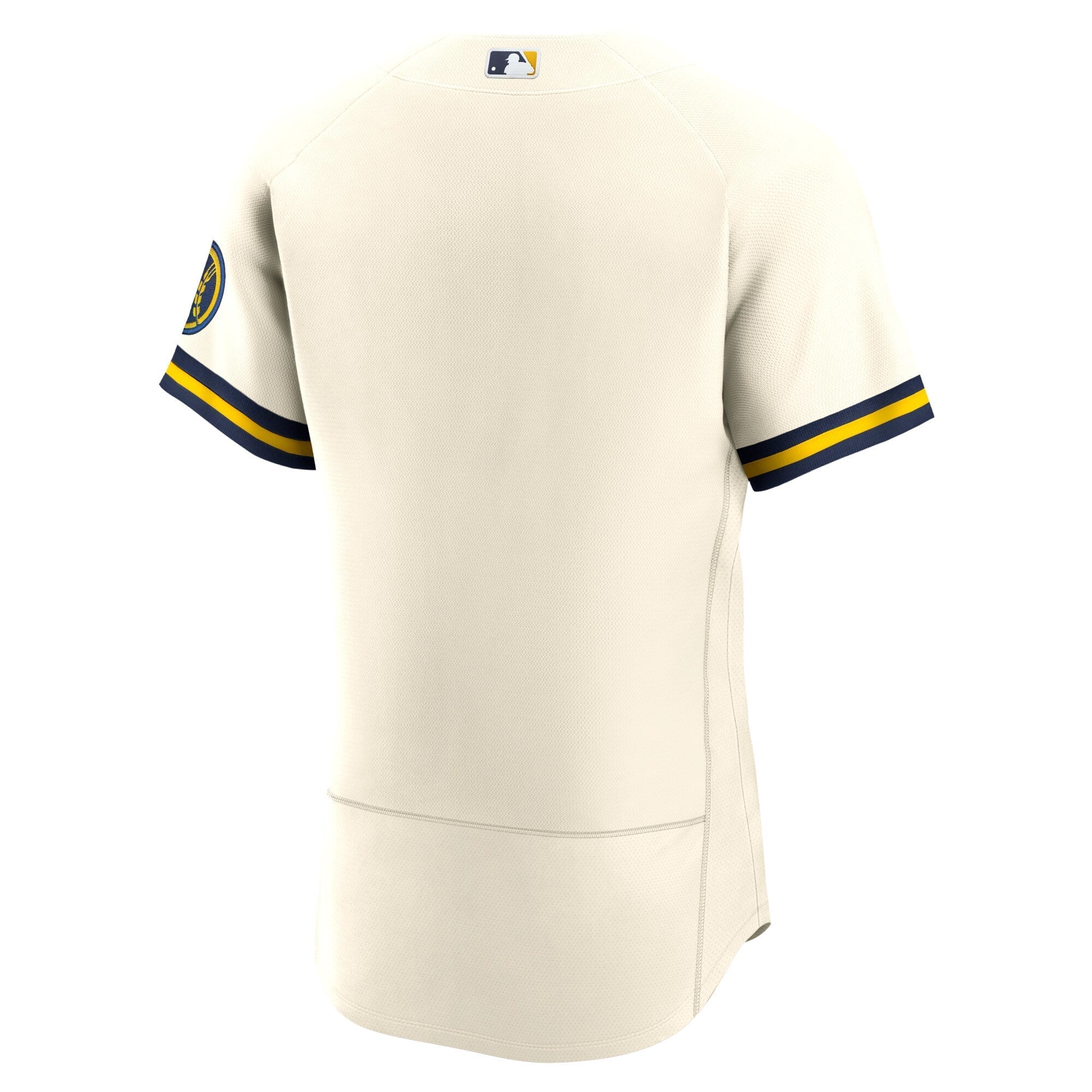 Men's Nike Cream Milwaukee Brewers Home Authentic Team Logo Jersey - vstockx